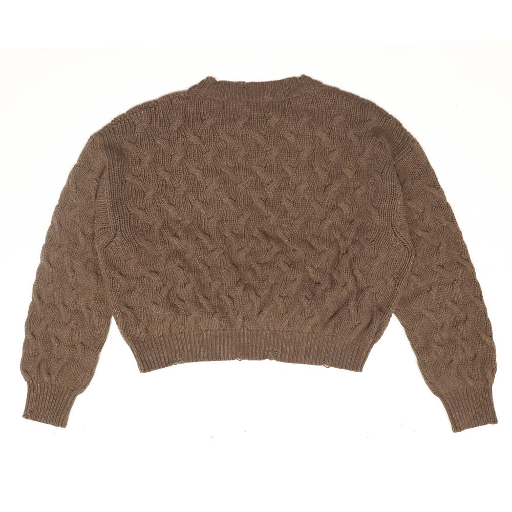 BRAIDED SWEATER WOMAN NUT-2