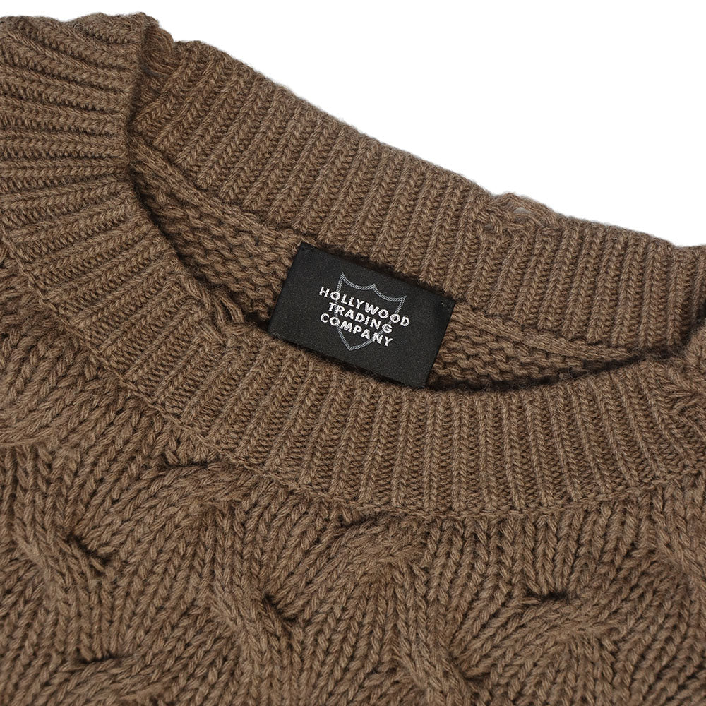 BRAIDED SWEATER WOMAN NUT-3