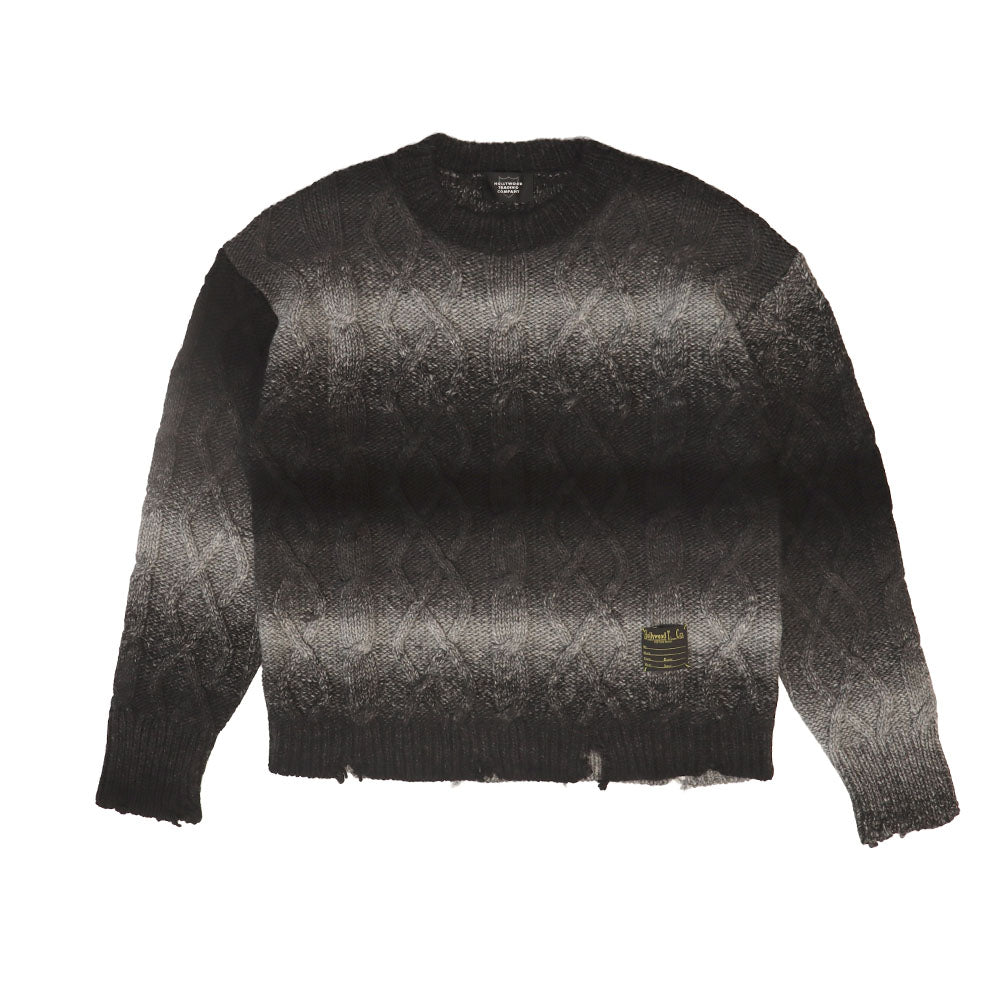 DESTROYED GRADIENT SWEATER MAN SMOKY GREY