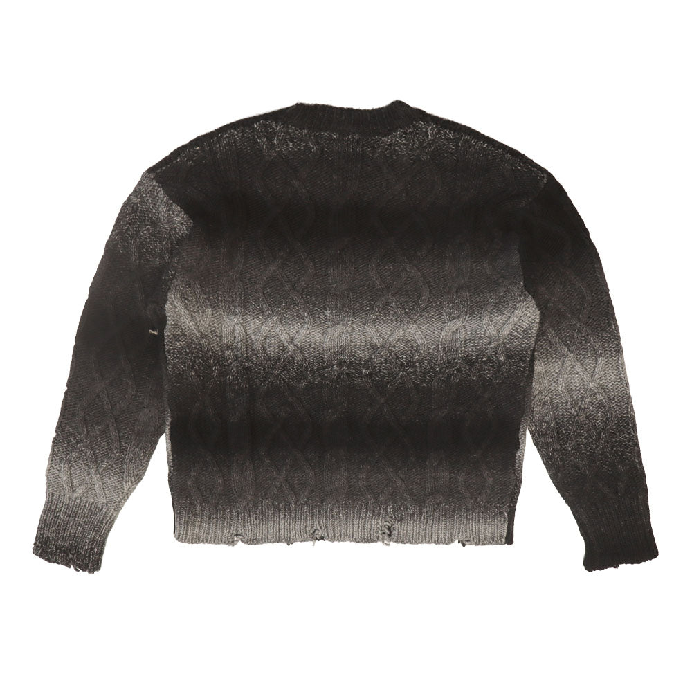 DESTROYED GRADIENT SWEATER MAN SMOKY GREY-2