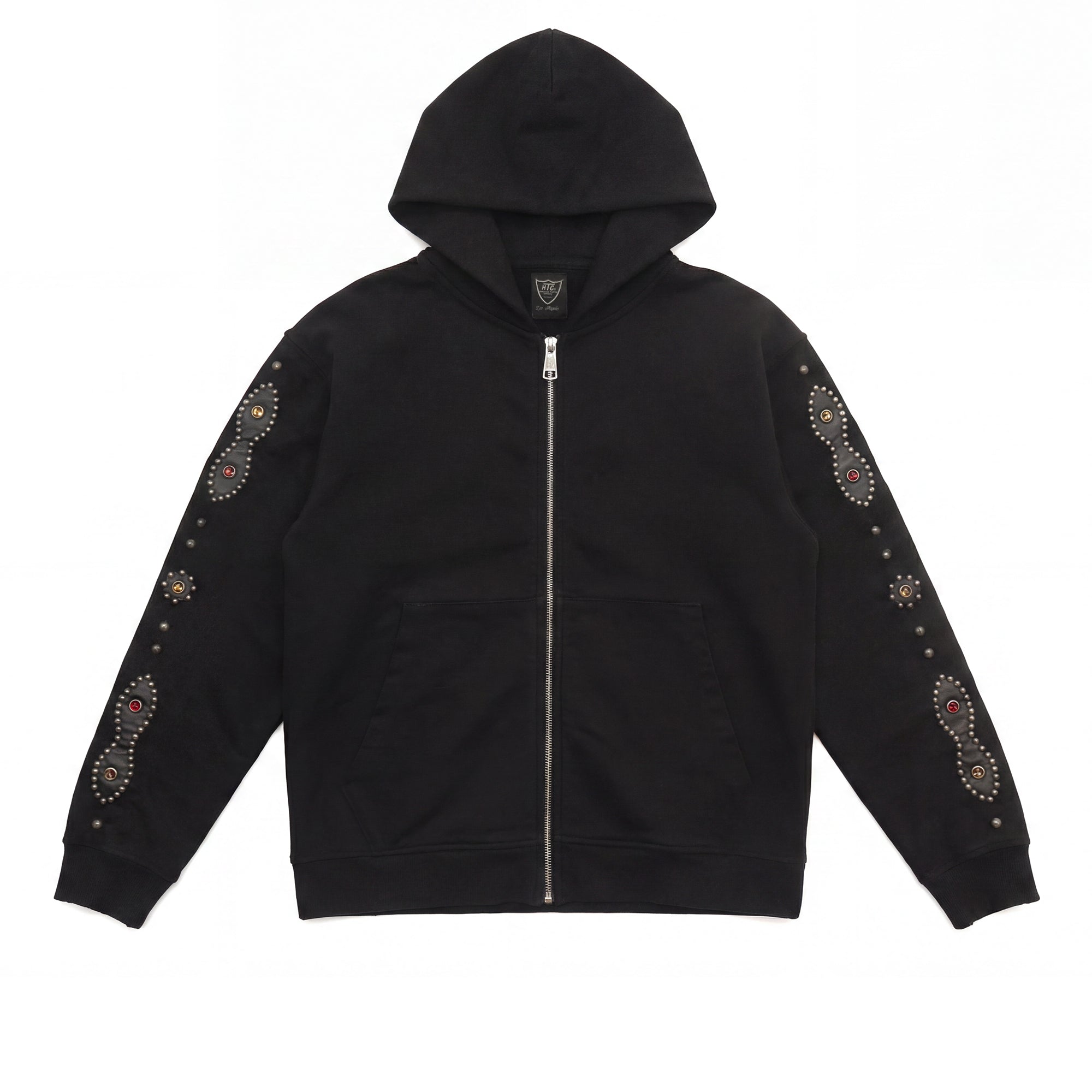 HTC UNISEX MOUSTACHE ZIP HOODIE BLACK