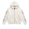 HTC UNISEX MOUSTACHE ZIP HOODIE OFF WHITE