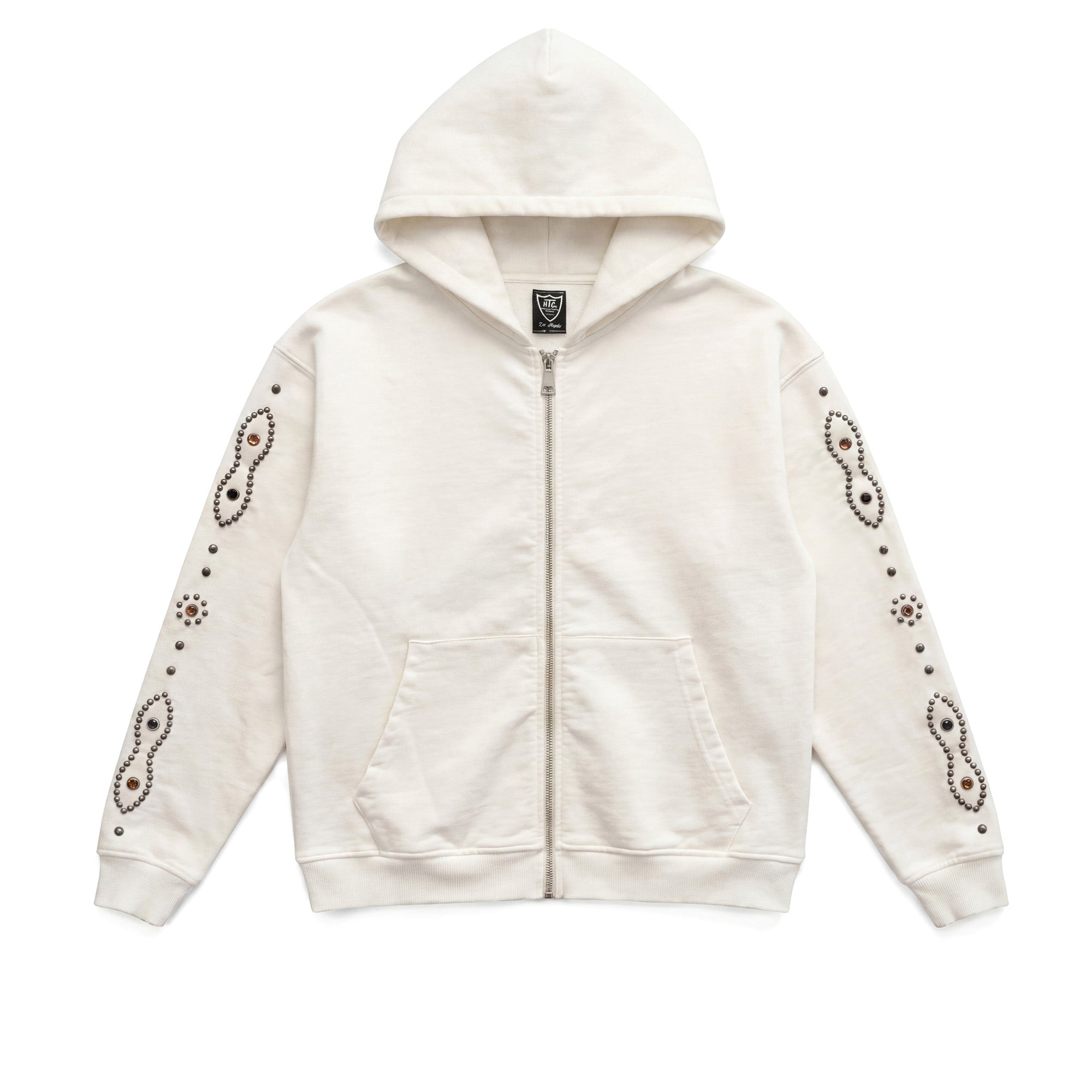 HTC UNISEX MOUSTACHE ZIP HOODIE OFF WHITE