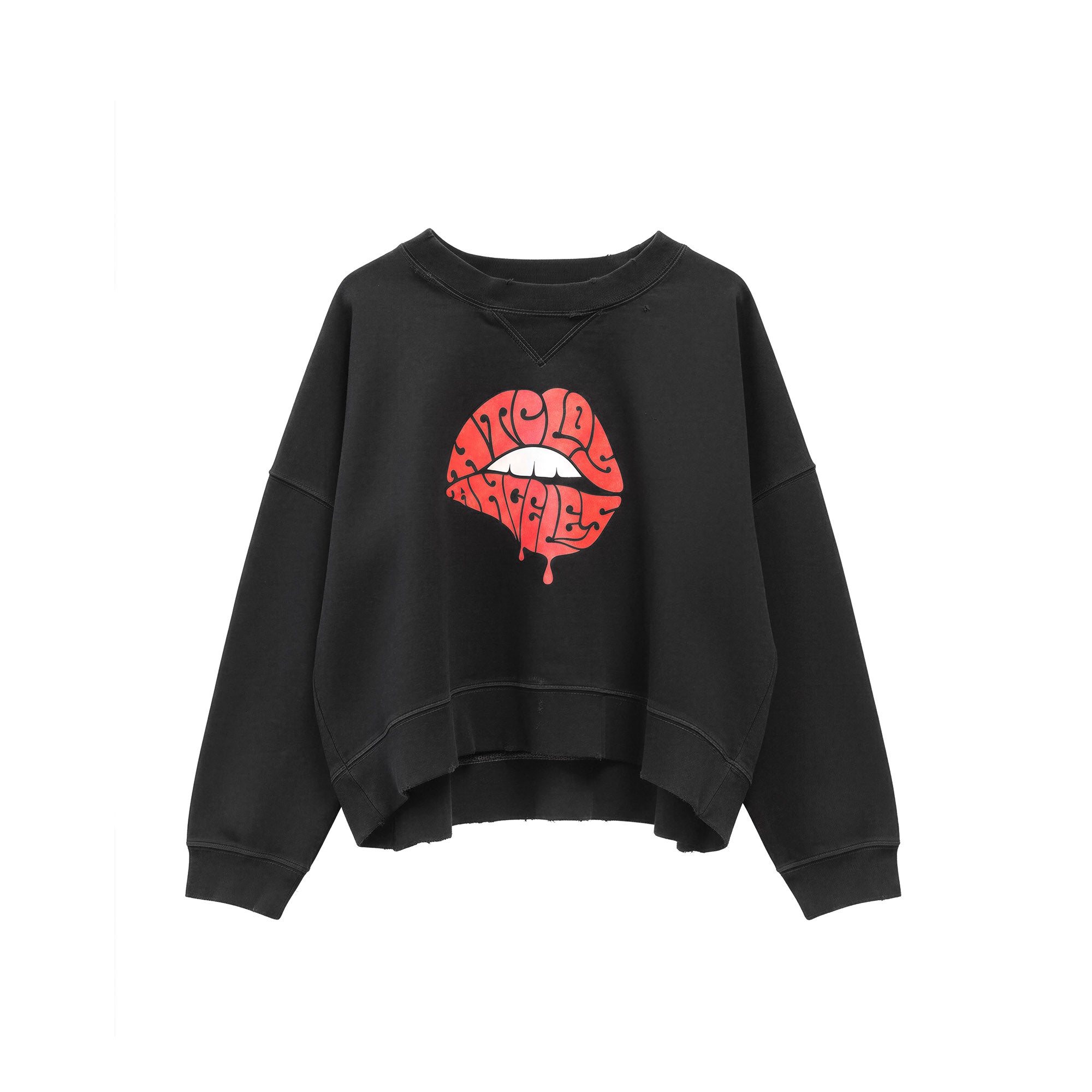 HTC LIPS SWEATER WOMAN BLACK-1