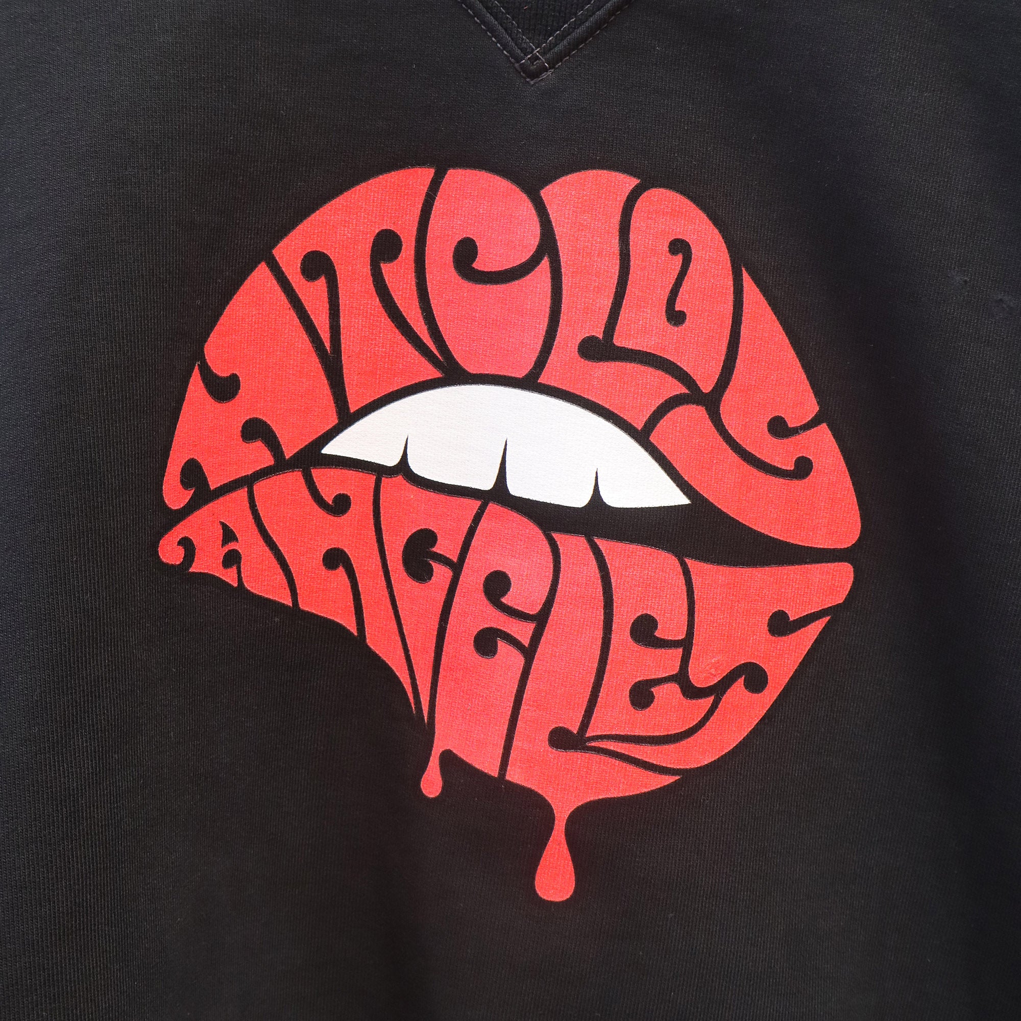 HTC LIPS SWEATER WOMAN BLACK-3