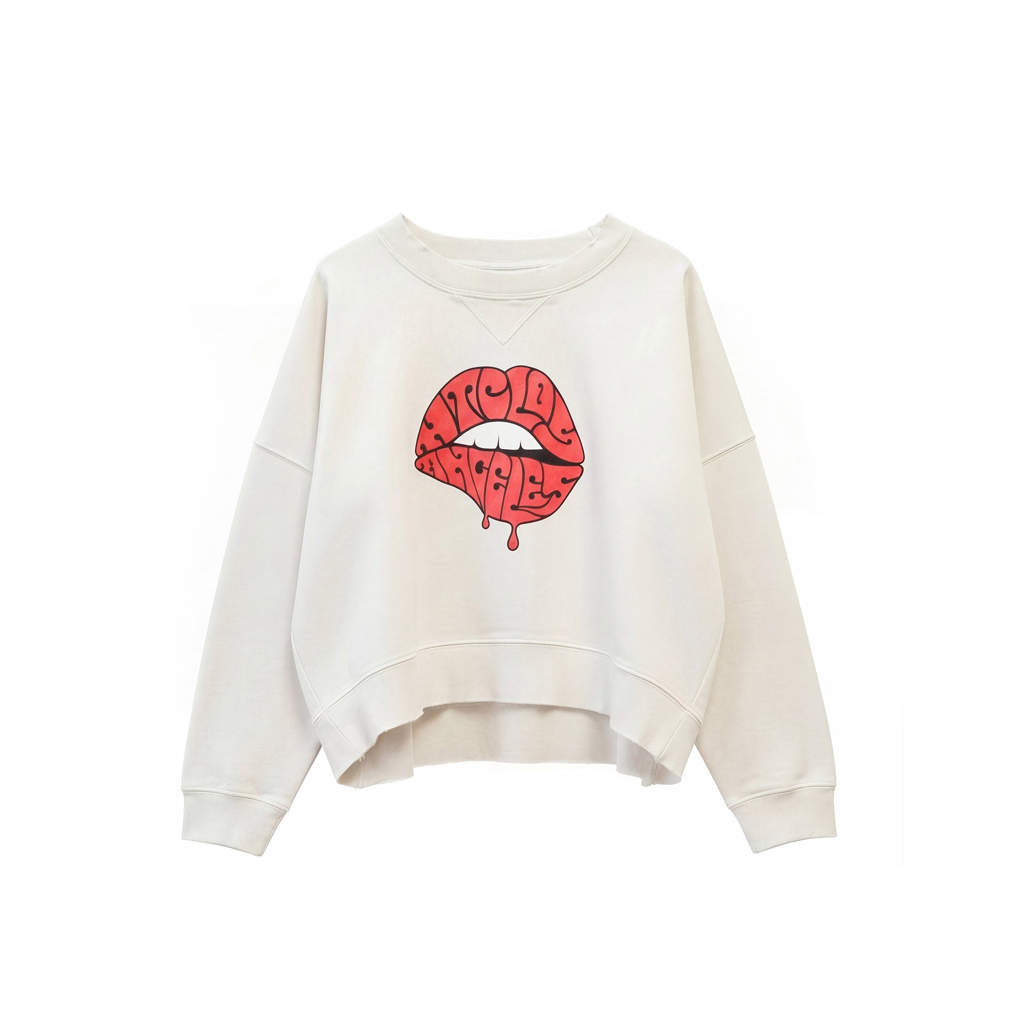 HTC LIPS SWEATER WOMAN OFF WHITE-1