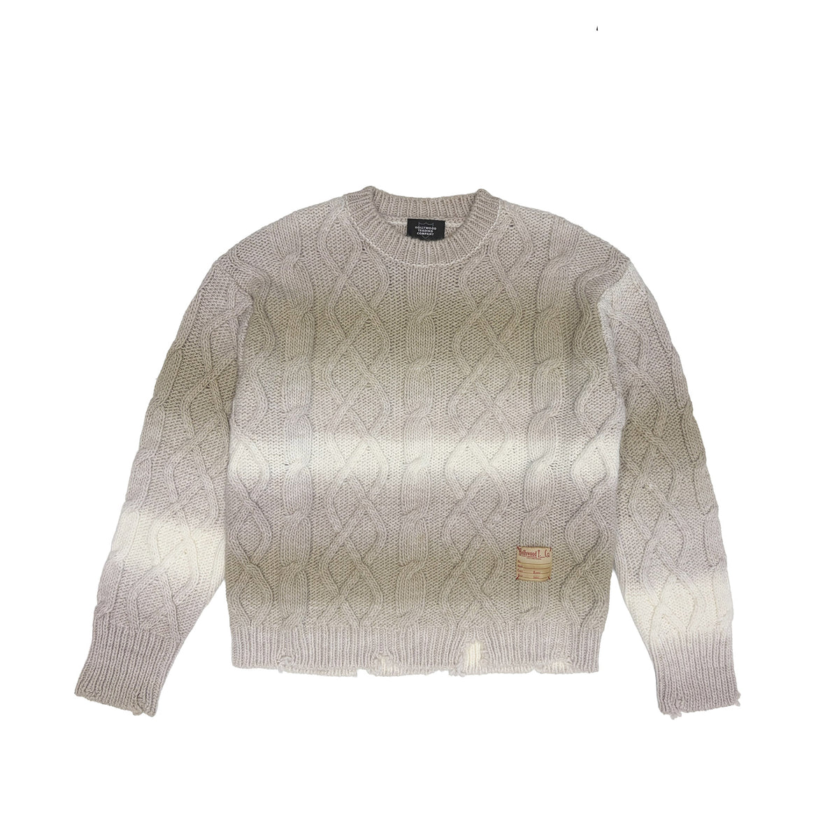 MEN’S DESTROYED GRADIENT SWEATER SMOKY BEIG-1