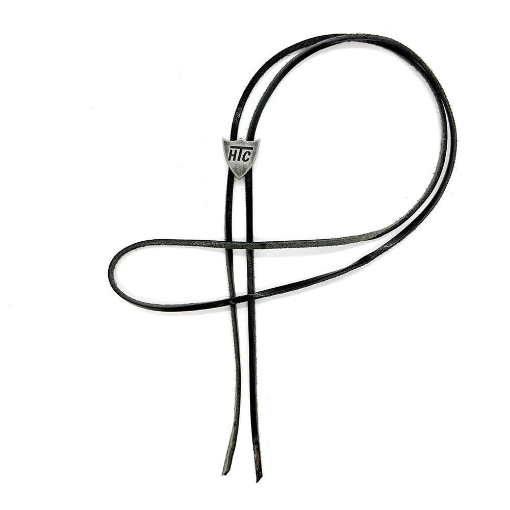 BLACK LEATHER SHIELD NECKLACE-1