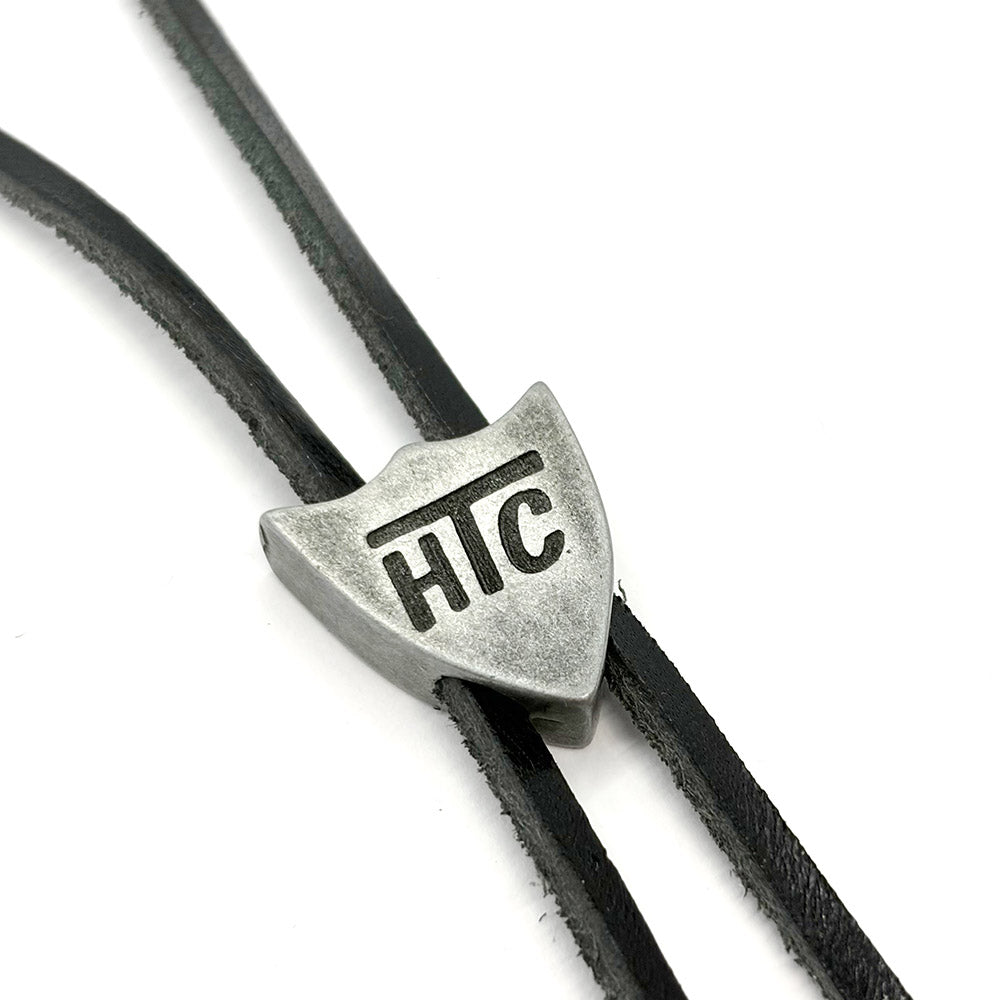 BLACK LEATHER SHIELD NECKLACE-2