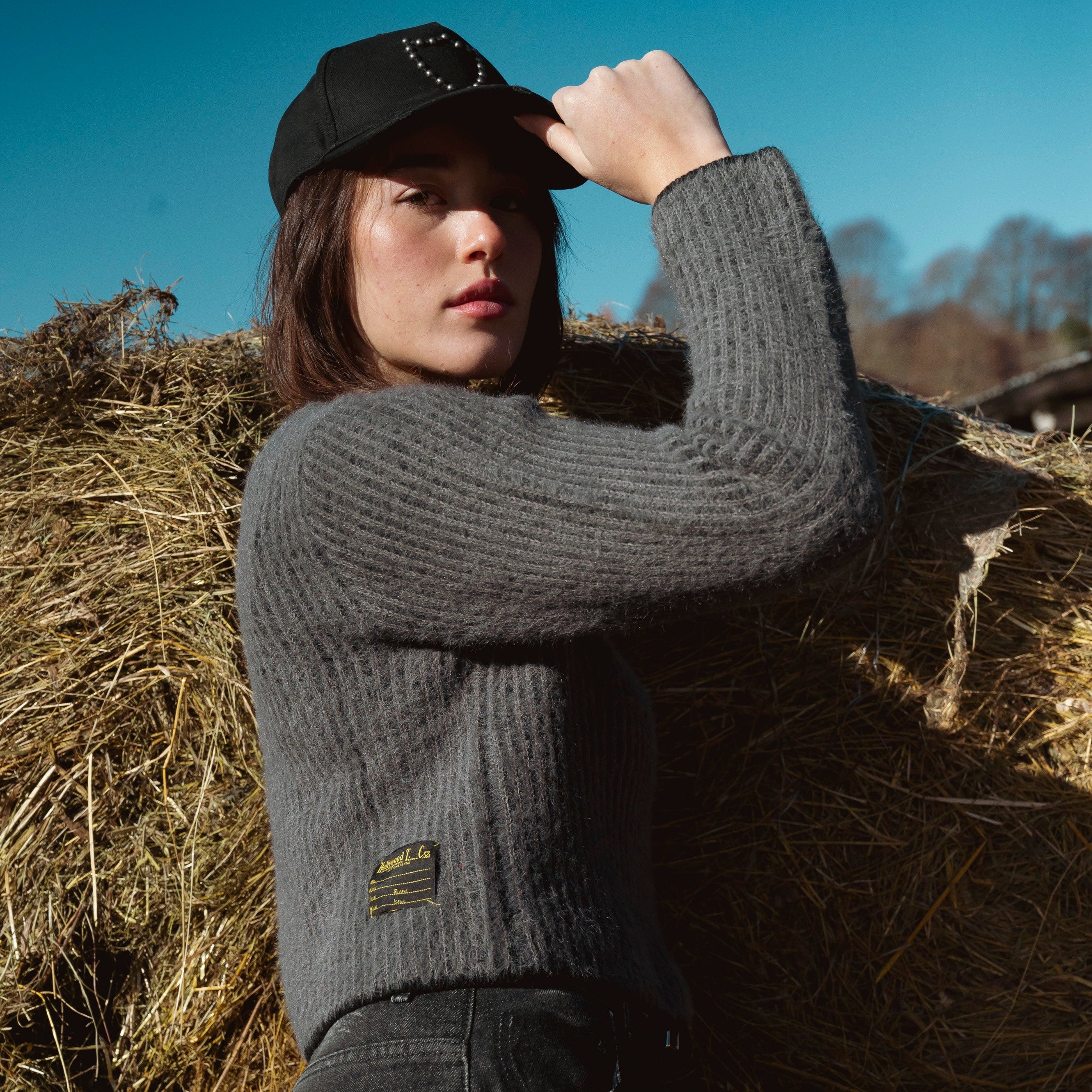 RIBBED SWEATER WOMAN DARK GREY