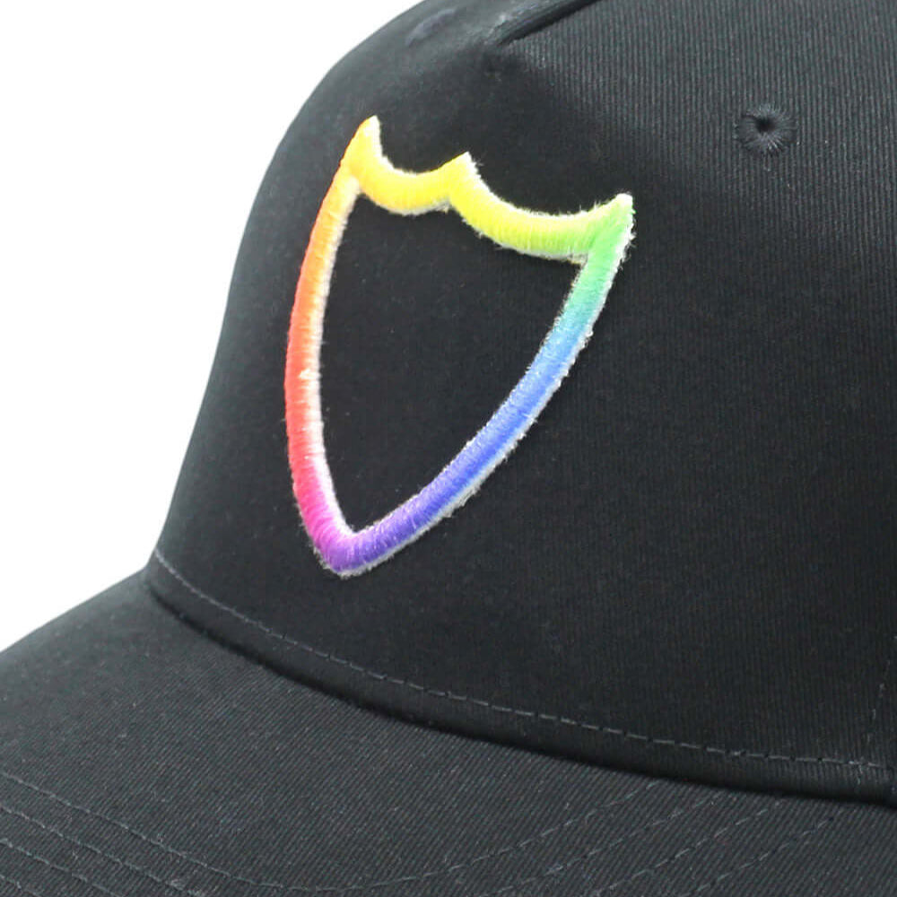 Hollywood Trading Company HTC RAINBOW BLACK BASEBALL CAP HTC RAINBOW BLACK BASEBALL CAP Baseball hat, HTC rainbow logo embroidered on the front. One Size. 100% Cotton. Hollywood Trading Company Hollywood Trading Company