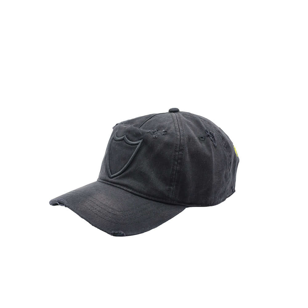 htclosangeles HTC DESTROYED CAP BLACK/YELLOW HTC DESTROYED CAP BLACK/YELLOW Baseball cap with preformed peak, round crown with eyelets, adjustable strap on the back. One size fits all. 100% cotton. HATS Hollywood Trading Company Hollywood Trading Company