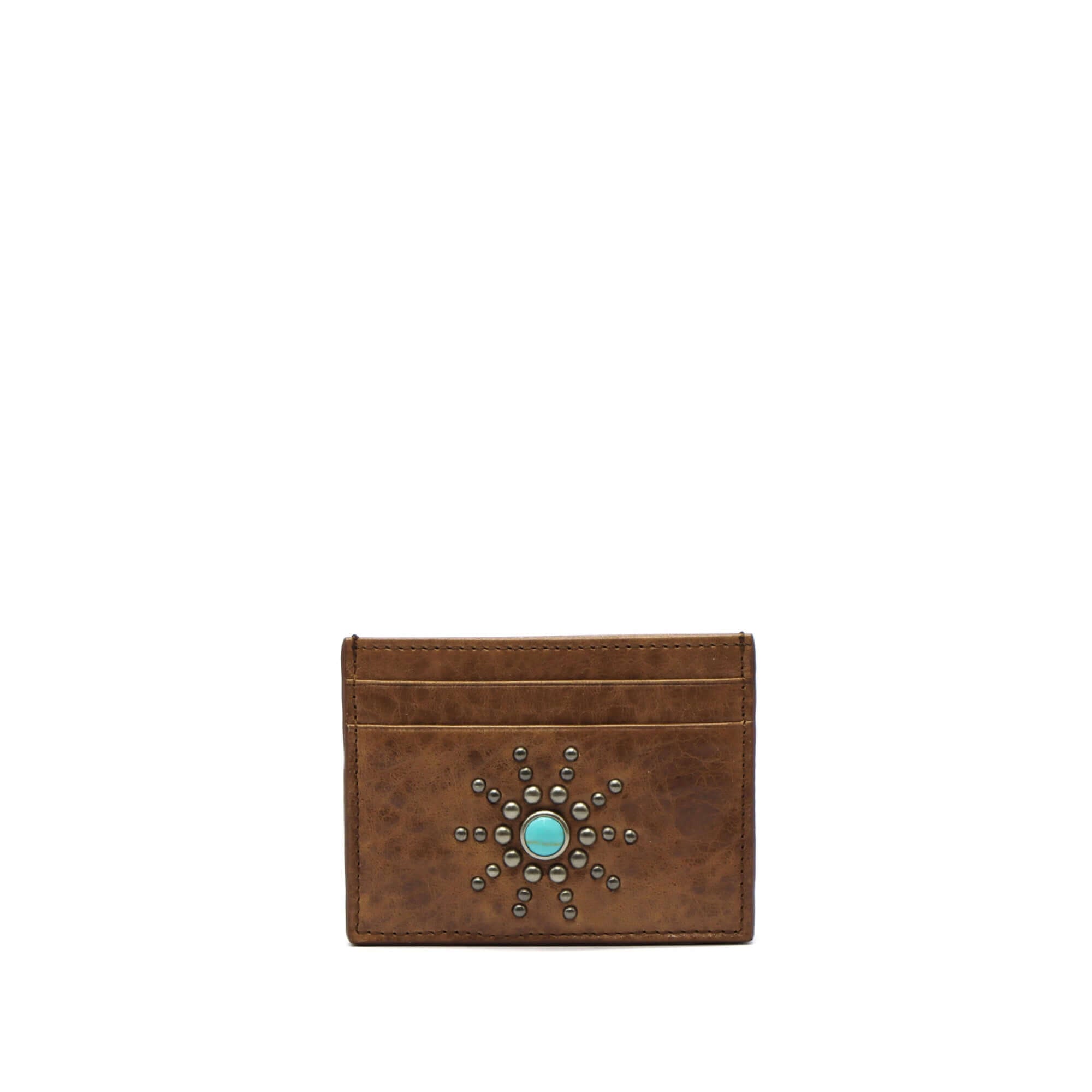 htc los angeles SUN CARD HOLDER Card holder in Cognac, designed with 5 compartments for cards, and stud details on the exterior. Crafted in Italy, 100% cow leather. Hollywood Trading Company