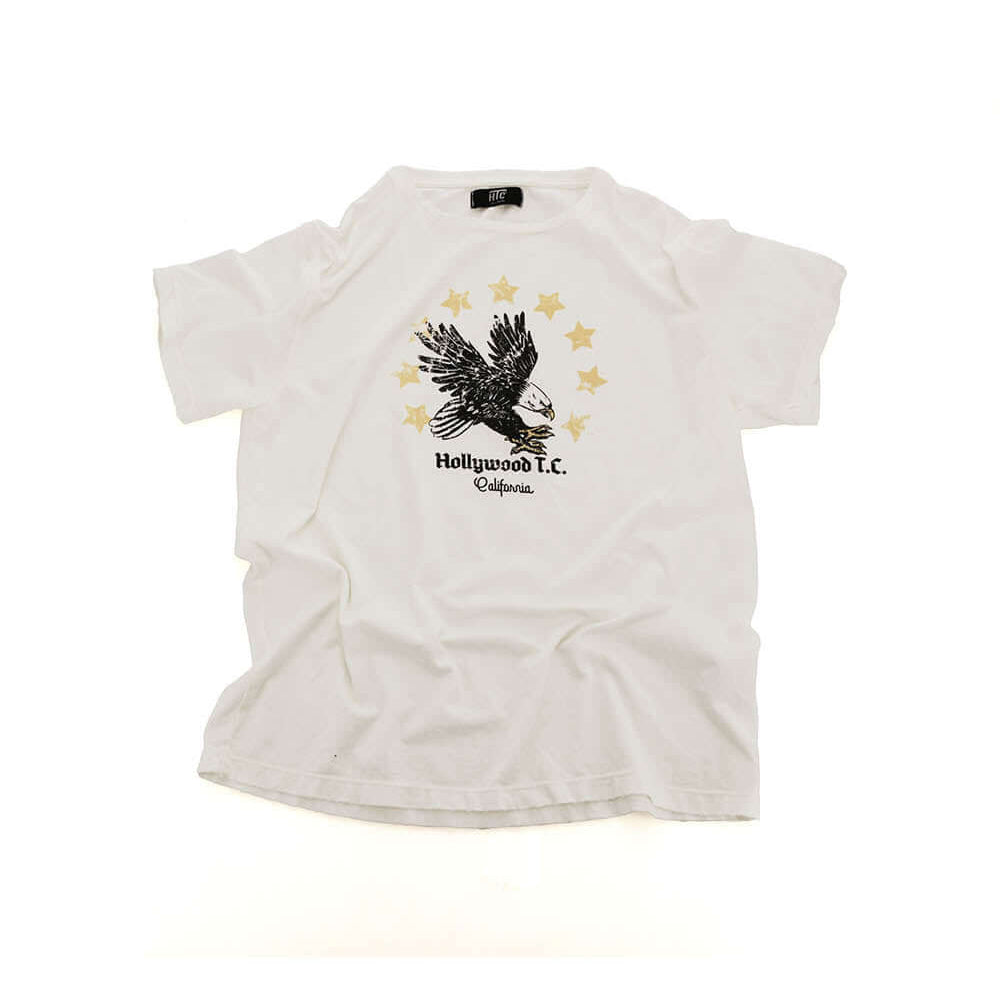 Hollywood Trading Company EAGLE T-SHIRT EAGLE T-SHIRT Regular fit t-shirt with printed color: OFF WHITE 100% COTTON Made in Italy t-shirt Hollywood Trading Company Hollywood Trading Company