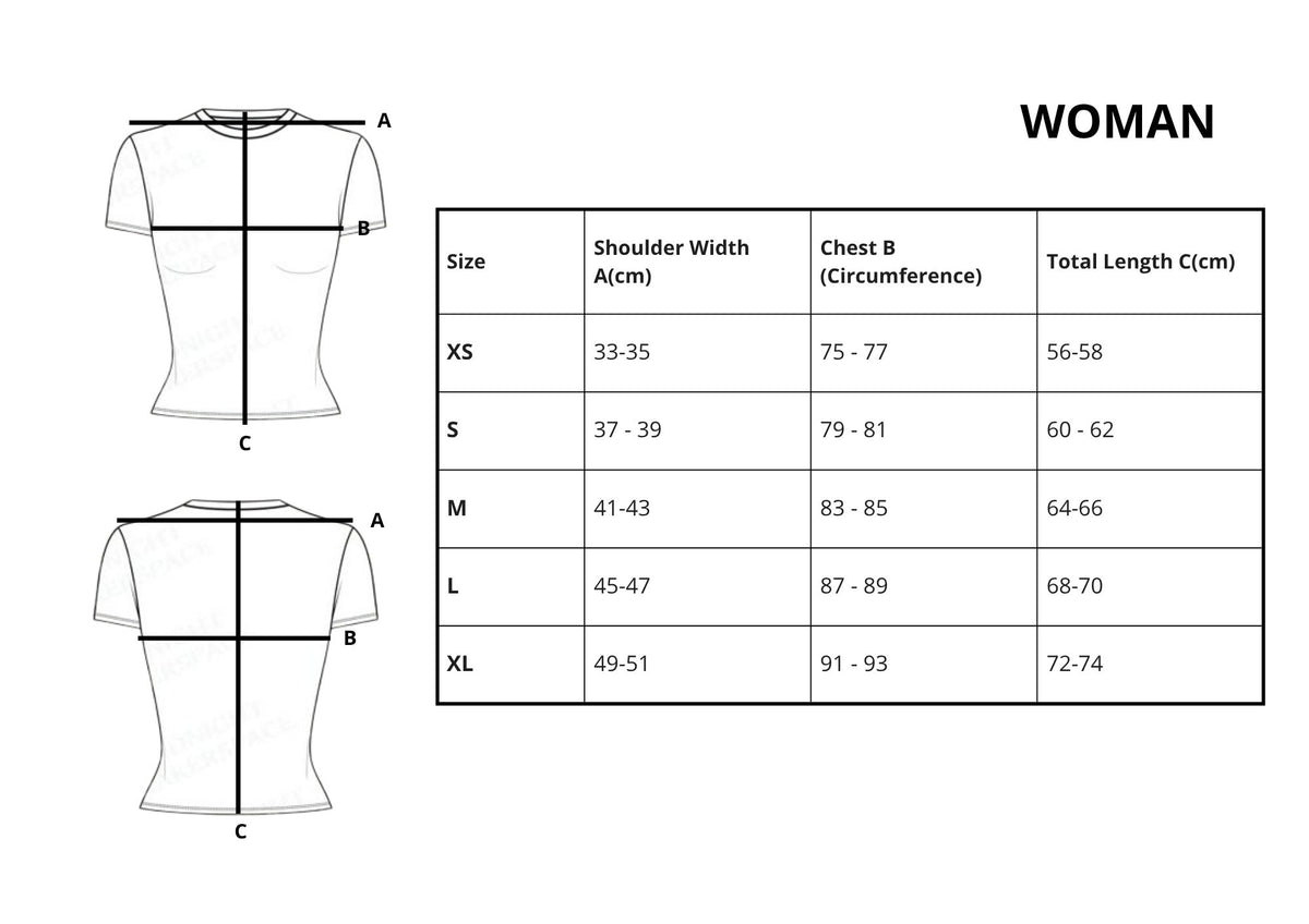 Size Guide HTC FLOWER T-SHIRT WOMAN BLACK