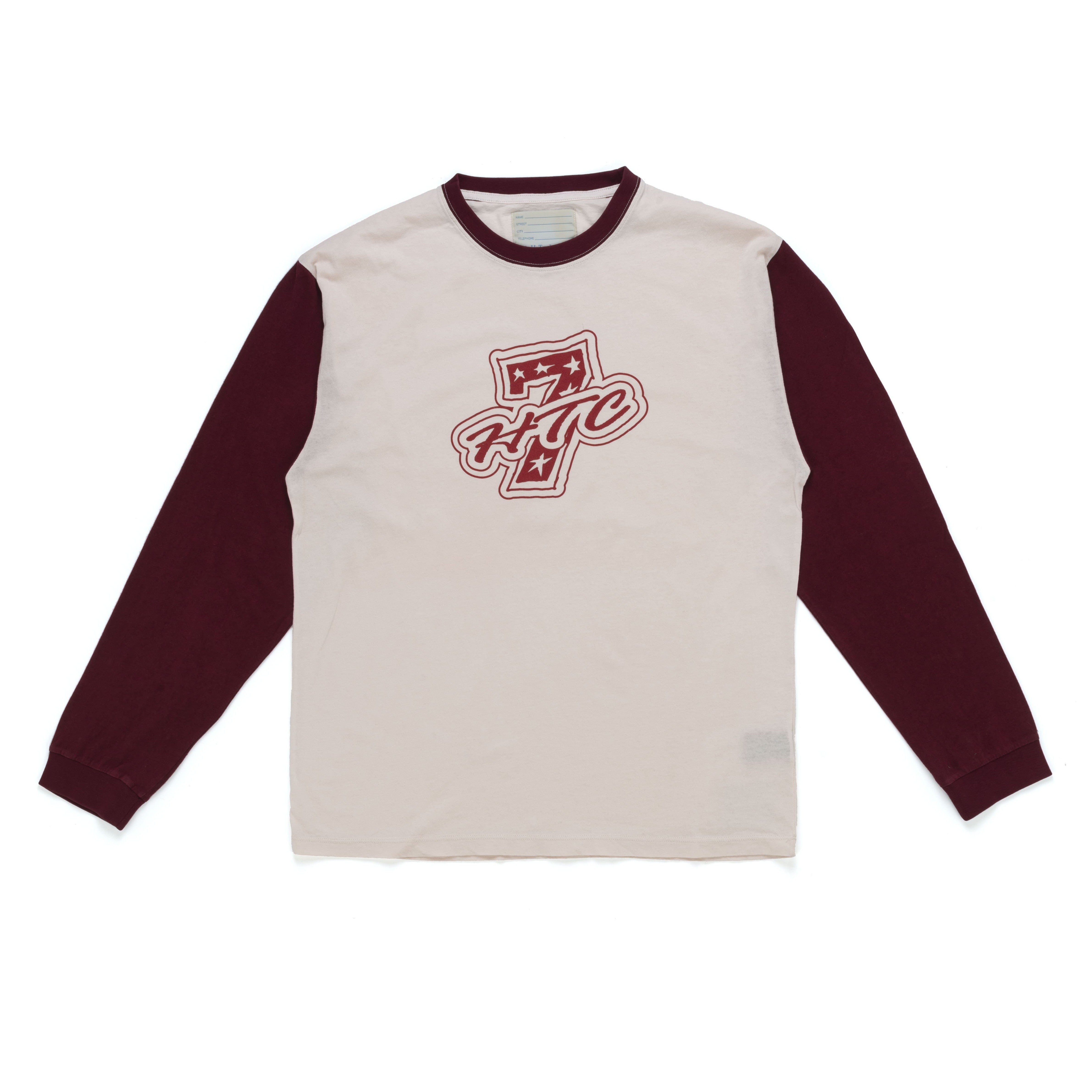 HOLLYWOOD LS BORDEAUX/WHITE