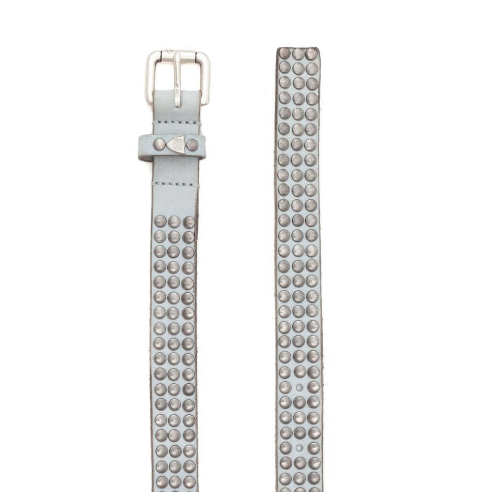 Hollywood Trading Company 3.000 STUDS COLOR BELT 3.000 STUDS COLOR BELT Leather belt with mixed studs, brass buckle, studded zamac belt loop with HTC logo rivet. Height: 2 cm. Made in Italy. BELTS Hollywood Trading Company Hollywood Trading Company