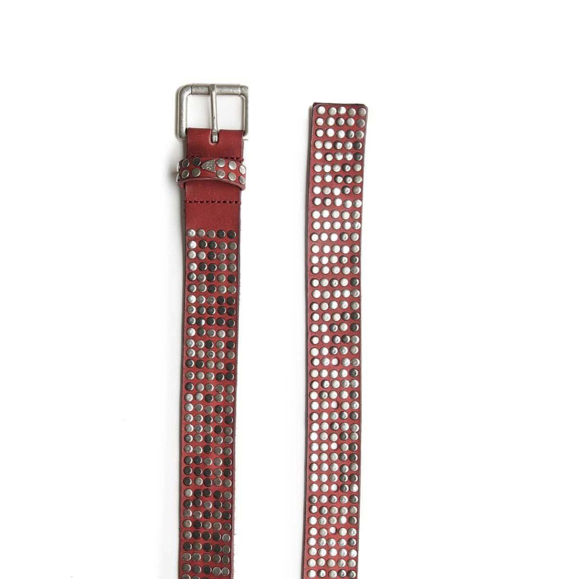 htclosangeles 5.000 STUDS COLOR BELT 5.000 STUDS COLOR BELT Leather belt with mixed studs, brass buckle, studded loop and rivet with engraved logo. Made in Italy, 3.5 cm height. Hollywood Trading Company Hollywood Trading Company