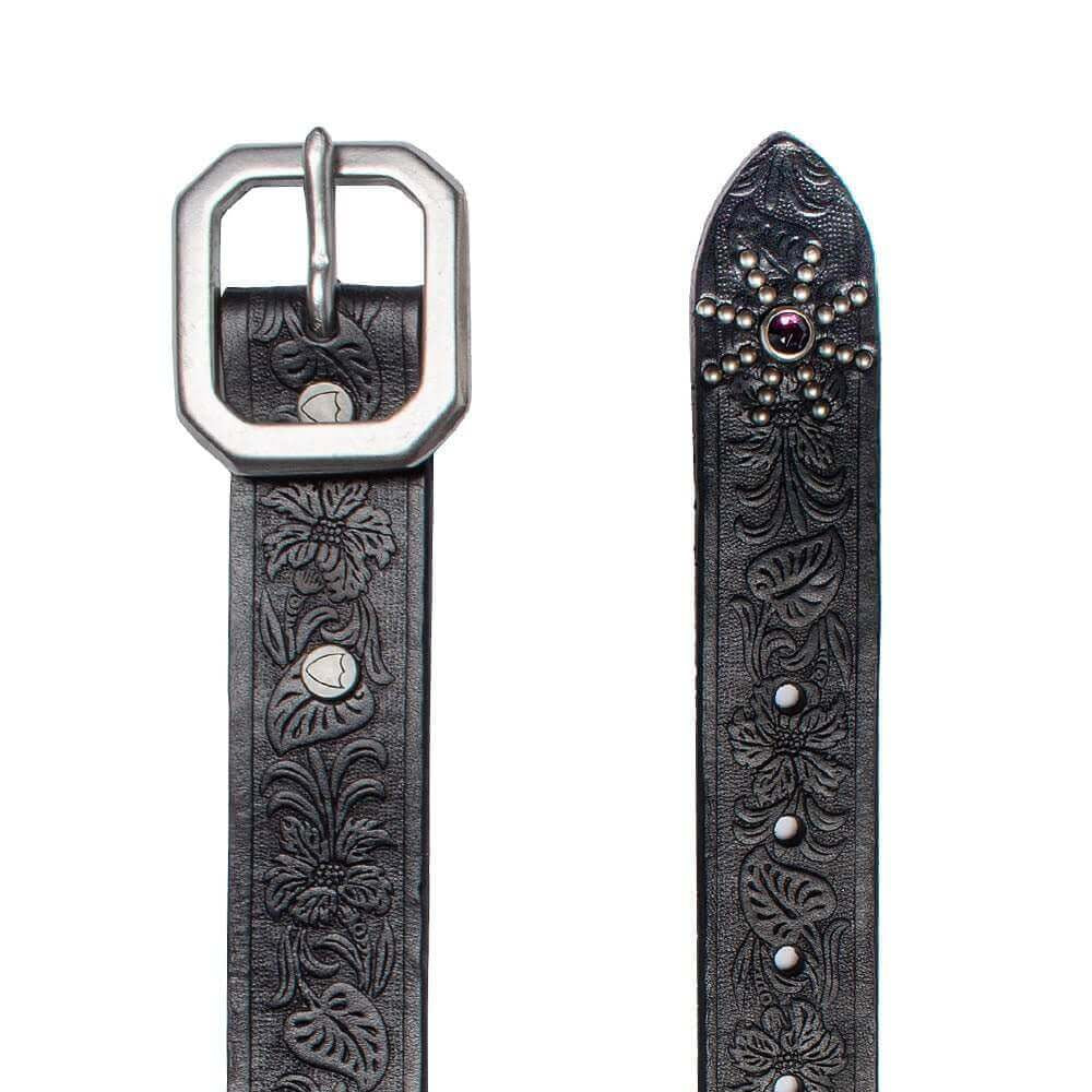 Hollywood Trading Company AMERICAN PAINTED BELT AMERICAN PAINTED BELT Black leather belt with studs and rhinestones.Height: 3 cm. Made in Italy. BELTS Hollywood Trading Company Hollywood Trading Company