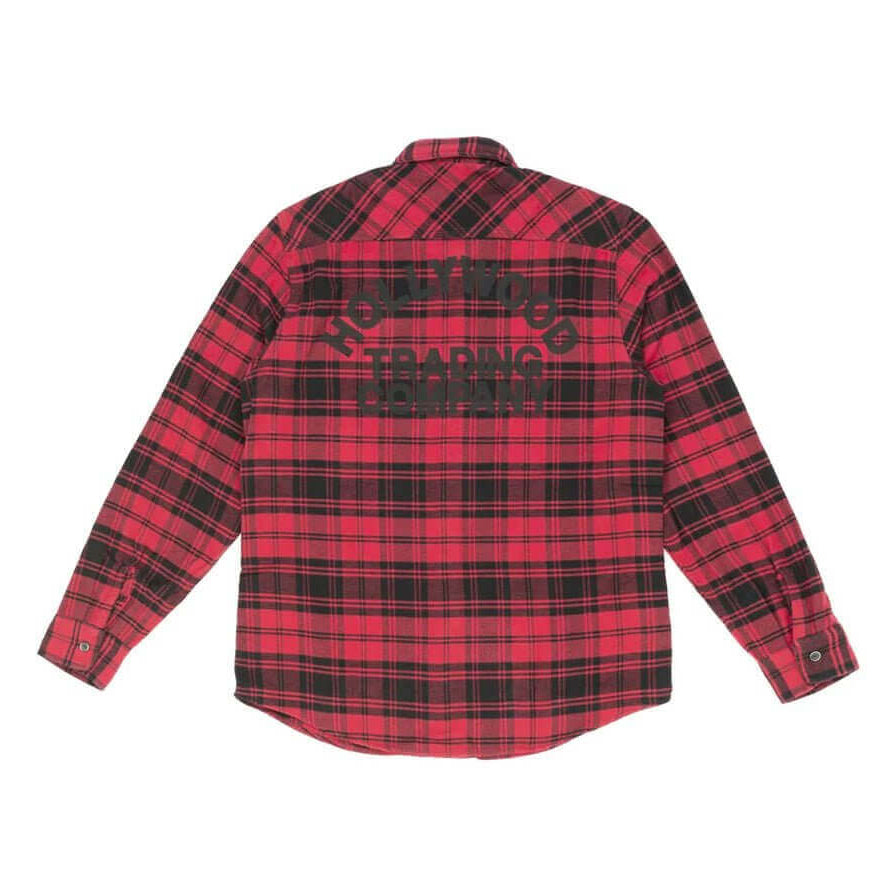 htclosangeles ARCH CHECK SHIRT ARCH CHECK SHIRT Check cotton flannel shirt. Regular fit. H.T.C. Logo print on the back. Front button closure. Two brest pockets. 100% cotton. Made in Italy. Hollywood Trading Company Hollywood Trading Company