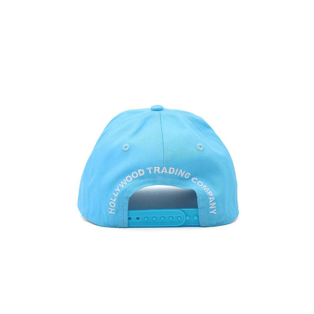 HTC LOS ANGELES ATTITUDE CAP LIGHT BLUE ATTITUDE CAP LIGHT BLUE Blue baseball cap , round crown with eyelets , Attitude logo embroidered on the front, adjustable strap on the back. One size fits all. 100% cotton. HATS Hollywood Trading Company Hollywood T