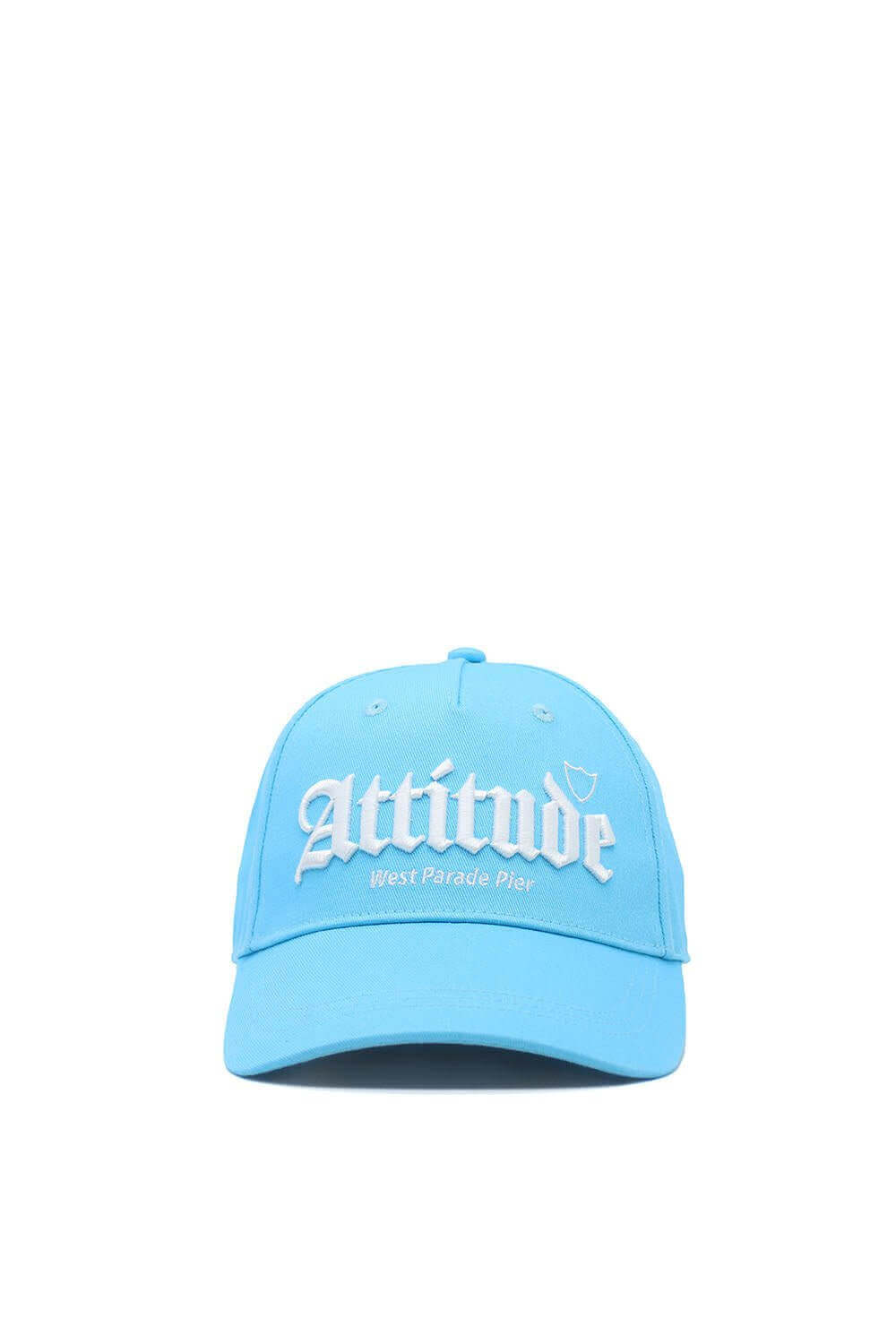 ATTITUDE CAP Blue baseball cap , round crown with eyelets , Attitude logo embroidered on the front, adjustable strap on the back. One size fits all. 100% cotton. HTC LOS ANGELES
