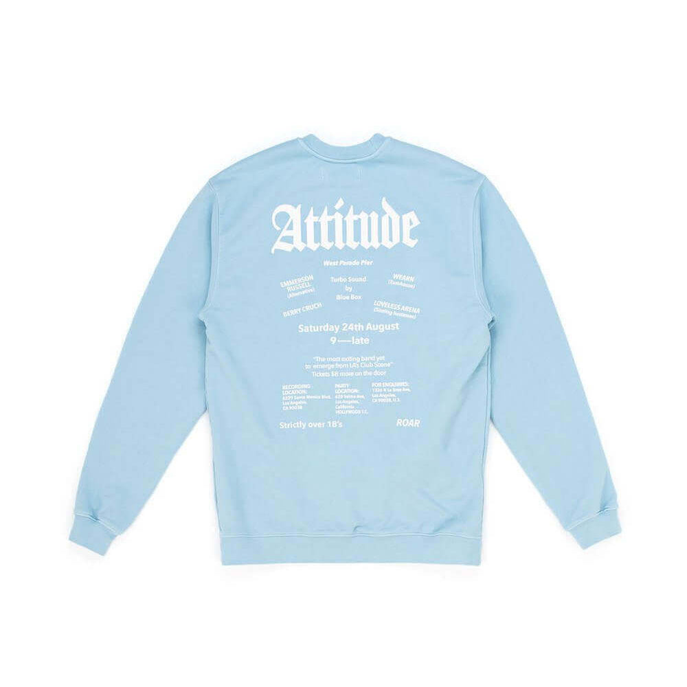 Hollywood Trading Company ATTITUDE CREWNECK AZURE ATTITUDE CREWNECK AZURE Regular fit sweater with printed logo on the front. Composition: 100% Cotton SWEATERS Hollywood Trading Company Hollywood Trading Company