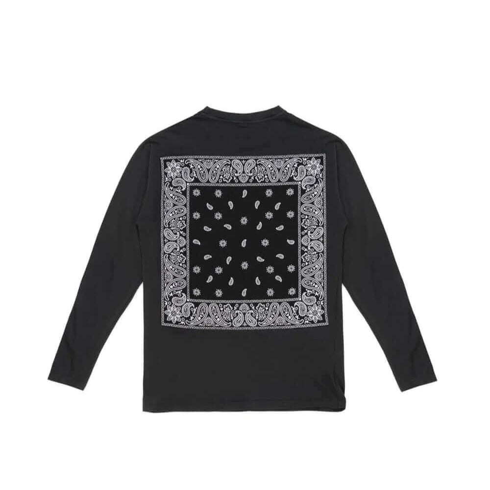 htc los angeles BANDANA LS T-SHIRT BLACK/BLACK BANDANA LS T-SHIRT BLACK/BLACK Regular fit long sleeve t-shirt with printed logo on the front. Vintage bandana set on the back. T-SHIRTS Hollywood Trading Company Hollywood Trading Company