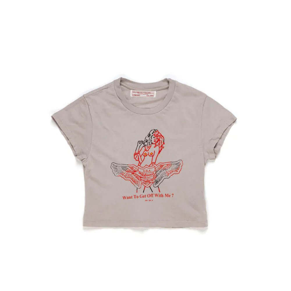 htc los angeles BELLY BUTTON - ANGEL CREAM WHITE BELLY BUTTON - ANGEL CREAM WHITE Crop t-shirt printed on the front. Composition: 100% Cotton T-SHIRTS Hollywood Trading Company Hollywood Trading Company