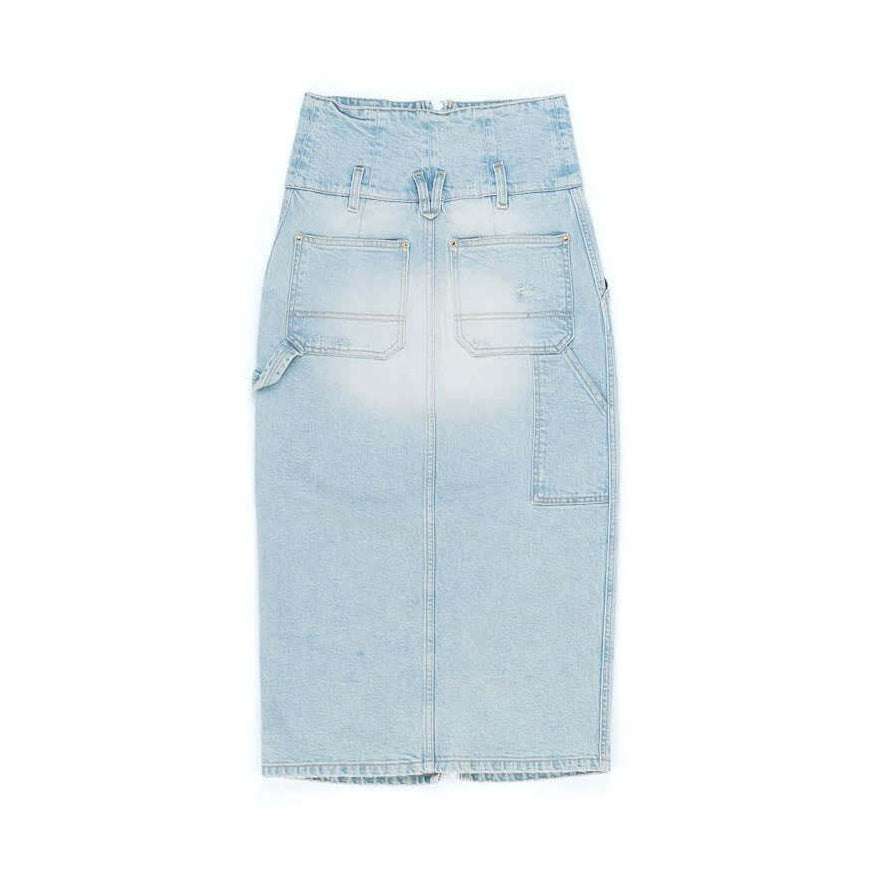 HTC LOS ANGELES CARGO LONGUETTE SKIRT CARGO LONGUETTE SKIRT Denim longuette skirt with front zip closure. Front and back pockets. High waist. Composition: 100% Cotton Hollywood Trading Company Hollywood Trading Company