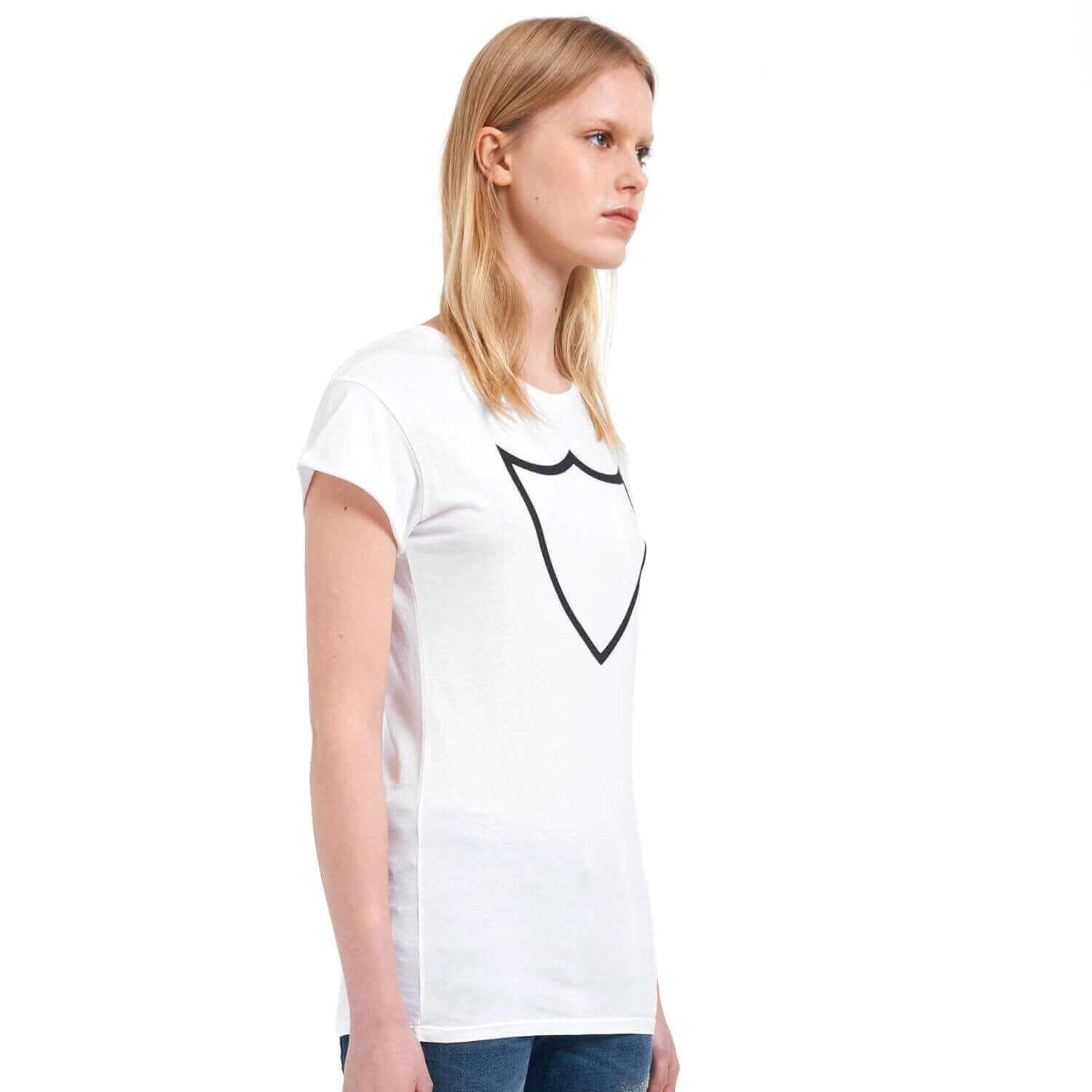 htclosangeles HTC BASIC T-SHIRT WOMAN HTC BASIC T-SHIRT WOMAN White cotton t-shirt with black HTC Los Angeles shield logo printed on the front. Hollywood Trading Company Hollywood Trading Company