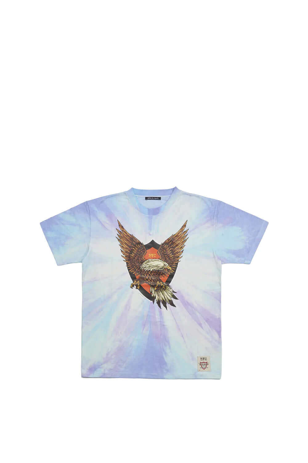 TIE DYE EAGLE T-SHIRT Light blue tie-dye t-shirt with front print. 100% cotton. Made in Italy. HTC LOS ANGELES