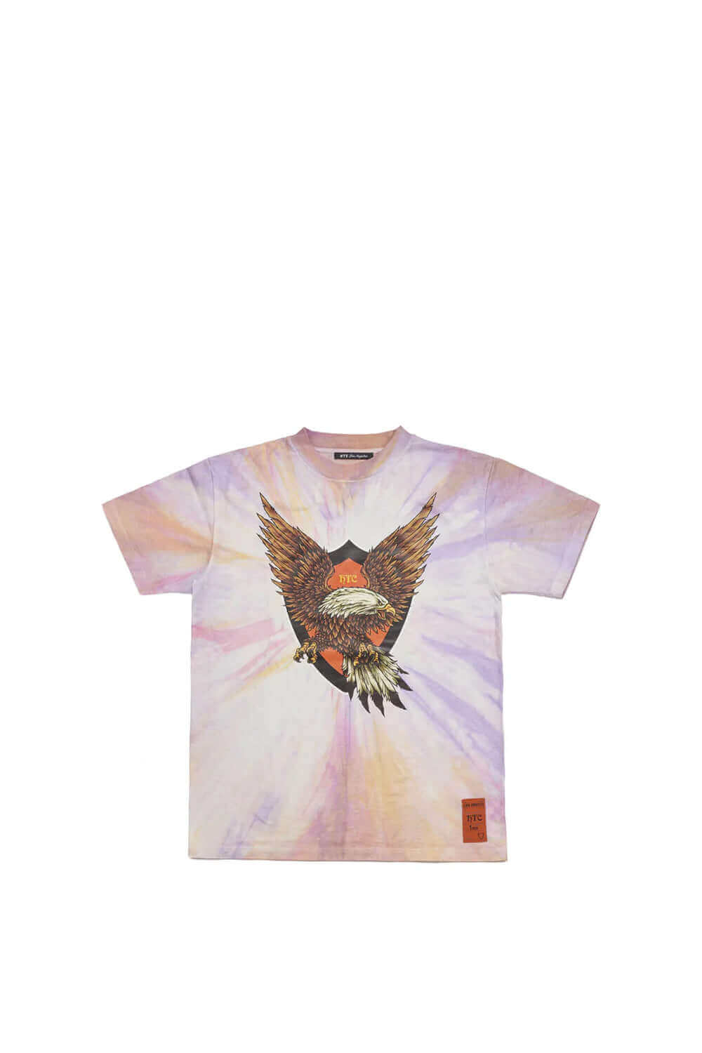 TIE DYE EAGLE T-SHIRT Pink tie-dye t-shirt with front print. 100% cotton. Made in Italy. HTC LOS ANGELES