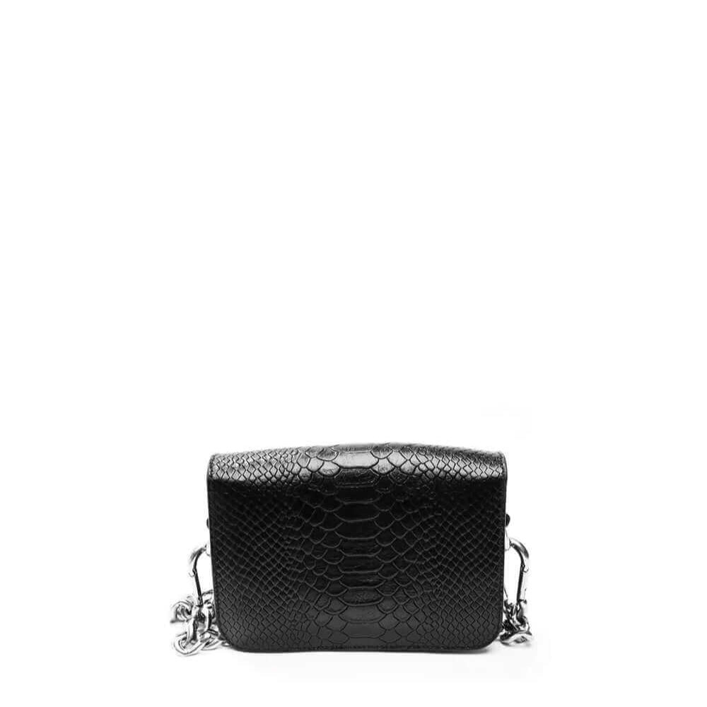 Hollywood Trading Company L.A. EMBOSSED MINI CLUTCH L.A. EMBOSSED MINI CLUTCH Embossed mini clutch. Frontal logo. Magnetic closure. Metal chain shoulder strap. Lenght: 17,5 cm. Height: 12 cm. Depth: 6 cm. 100% leather. Made In Italy. BAGS Hollywood Tradin