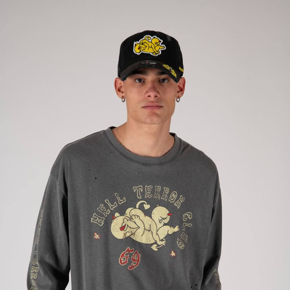 Hollywood Trading Company LIL DEVILS CAP LIL DEVILS CAP Baseball cap with preformed peak, round crown with eyelets, Htc devils on the front, adjustable strap on the back. One size fits all. 100% cotton. Hollywood Trading Company Hollywood Trading Company