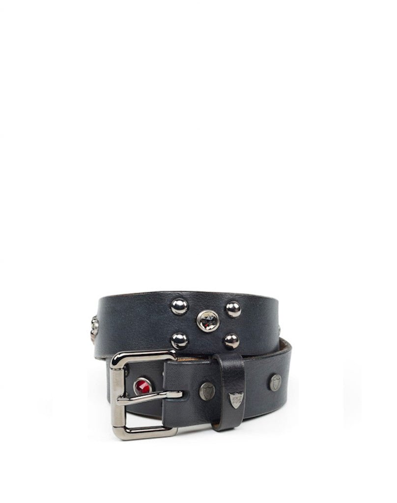 MAMBA BELT Cintura in pelle nera con borchie e strass. Altezza: 4 cm. Made in Italy HTC LOS ANGELES