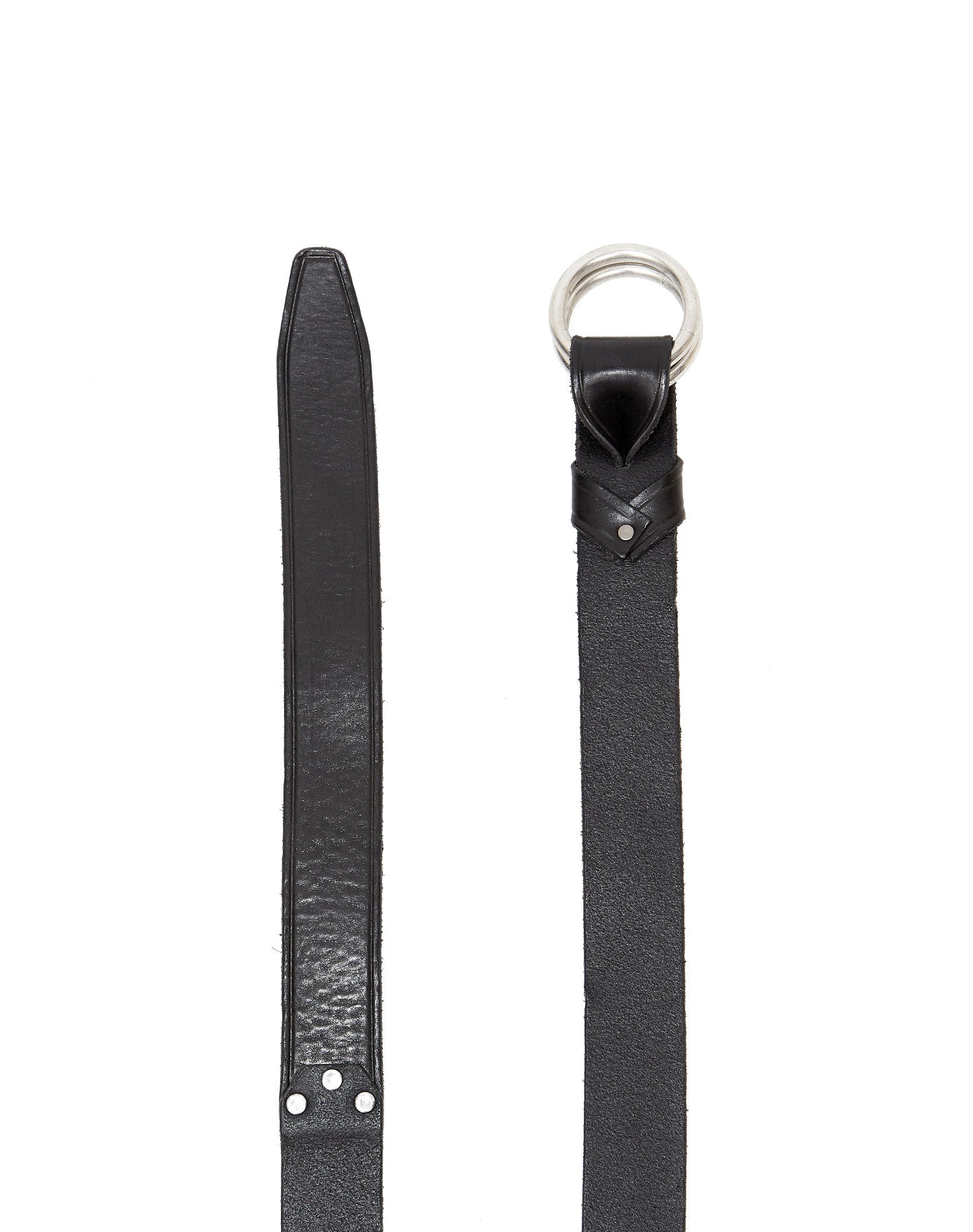 MARK BELT Black leather belt with ring buckle. Height: 3.5 cm. Made in Italy. HTC LOS ANGELES