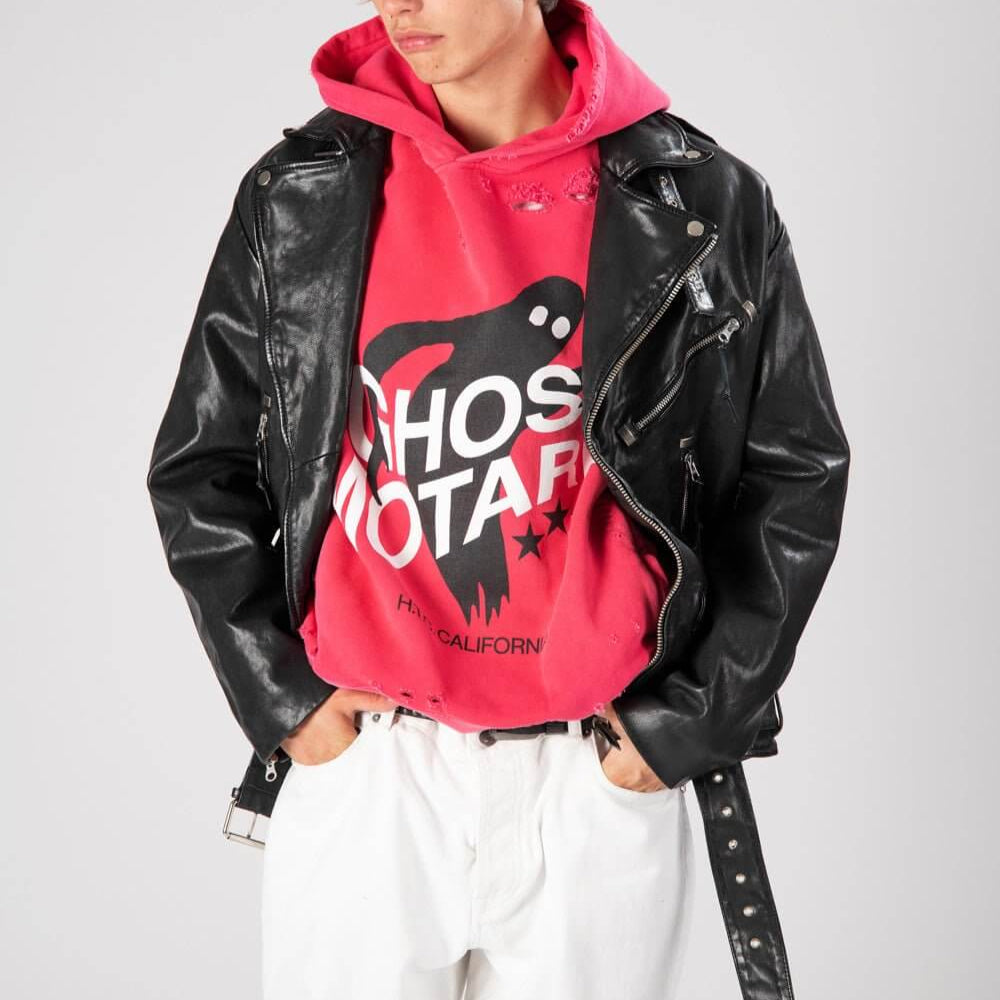 Hollywood Trading Company MELROSE JACKET MELROSE JACKET Black leather jacket. Central zip closure. Side and frontal pockets with zip closure. Studs on the shoulders. Hollywood Trading Company Hollywood Trading Company