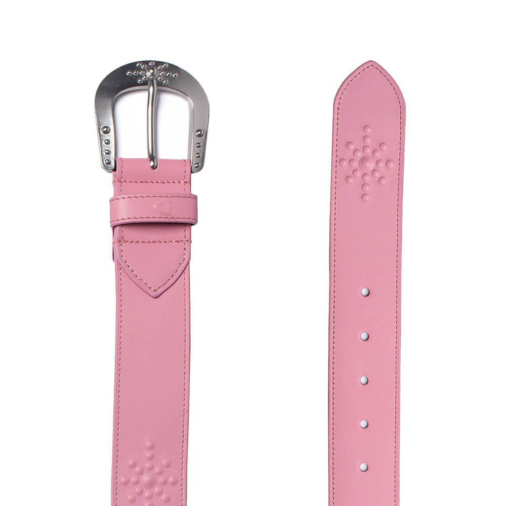 Hollywood Trading Company MIRAGE BELT MIRAGE BELT Pink leather belt, zama buckle, with HTC shield logo rivet. Height: 4 cm. Made in Italy. BELTS Hollywood Trading Company Hollywood Trading Company