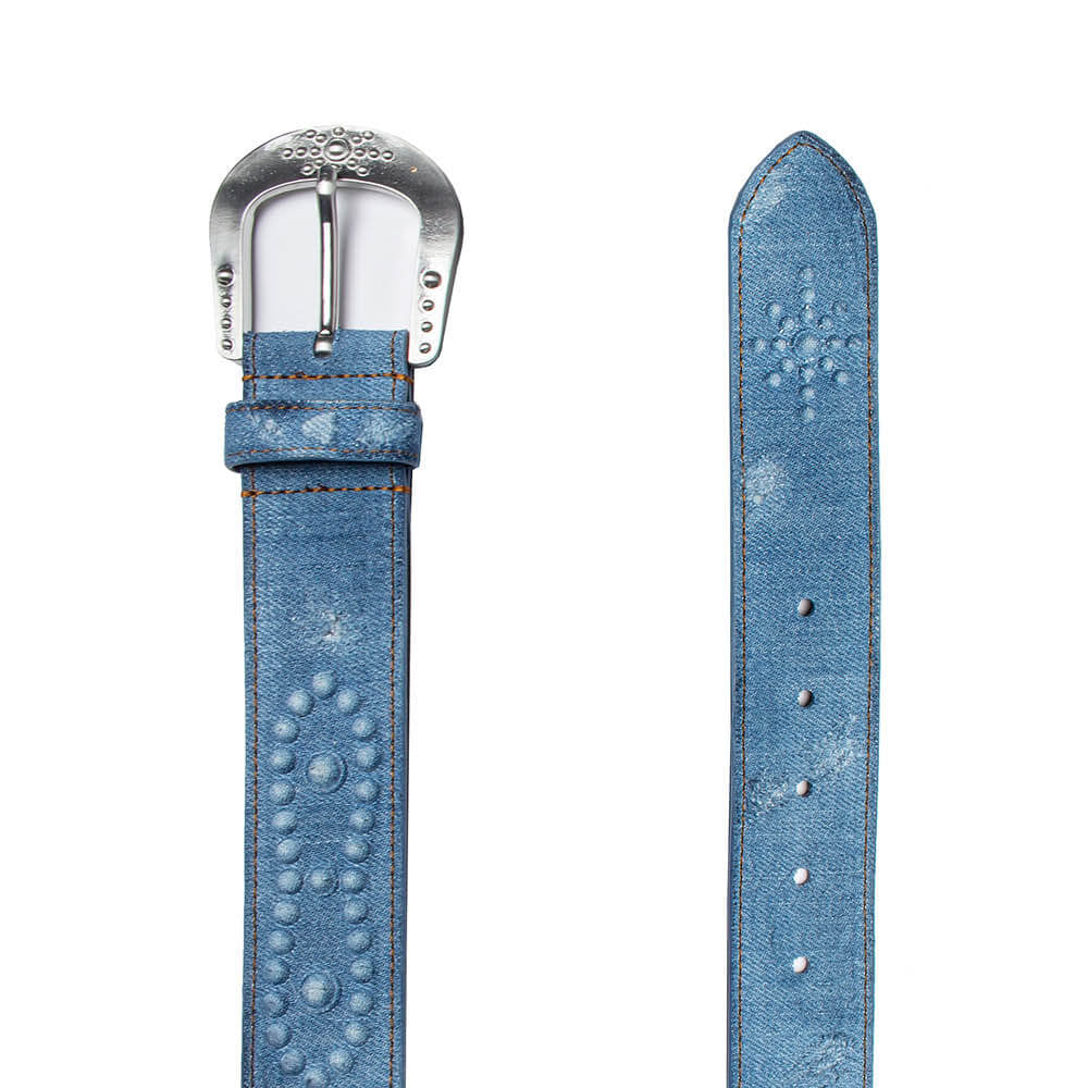 Hollywood Trading Company MIRAGE DENIM BELT MIRAGE DENIM BELT Denim belt, nickel free buckle, with HTC shield logo rivet. Height: 4 cm. Composition: 100% Cotton. Made in Italy. BELTS Hollywood Trading Company Hollywood Trading Company