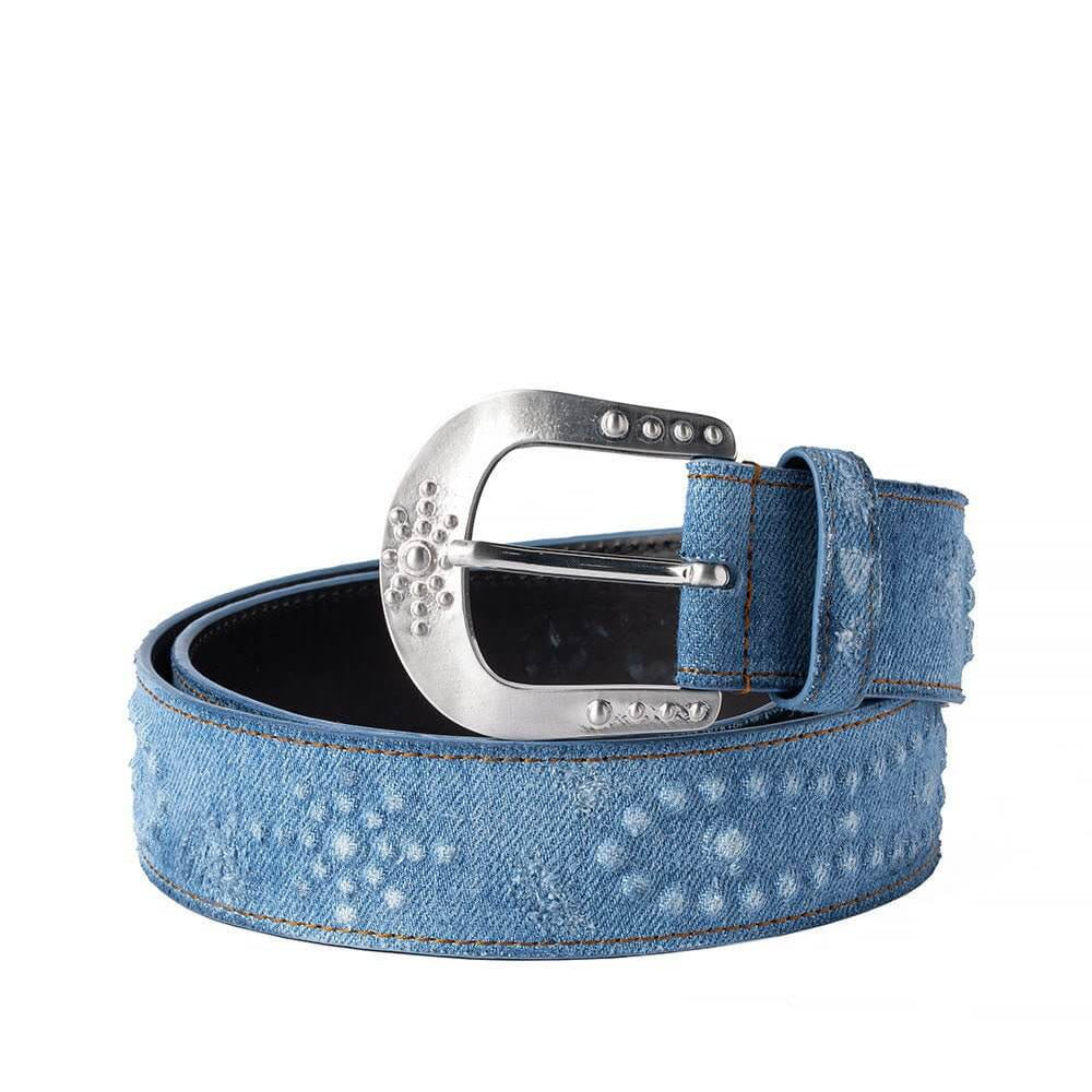 Hollywood Trading Company MIRAGE DENIM BELT MIRAGE DENIM BELT Denim belt, nickel free buckle, with HTC shield logo rivet. Height: 4 cm. Composition: 100% Cotton. Made in Italy. BELTS Hollywood Trading Company Hollywood Trading Company