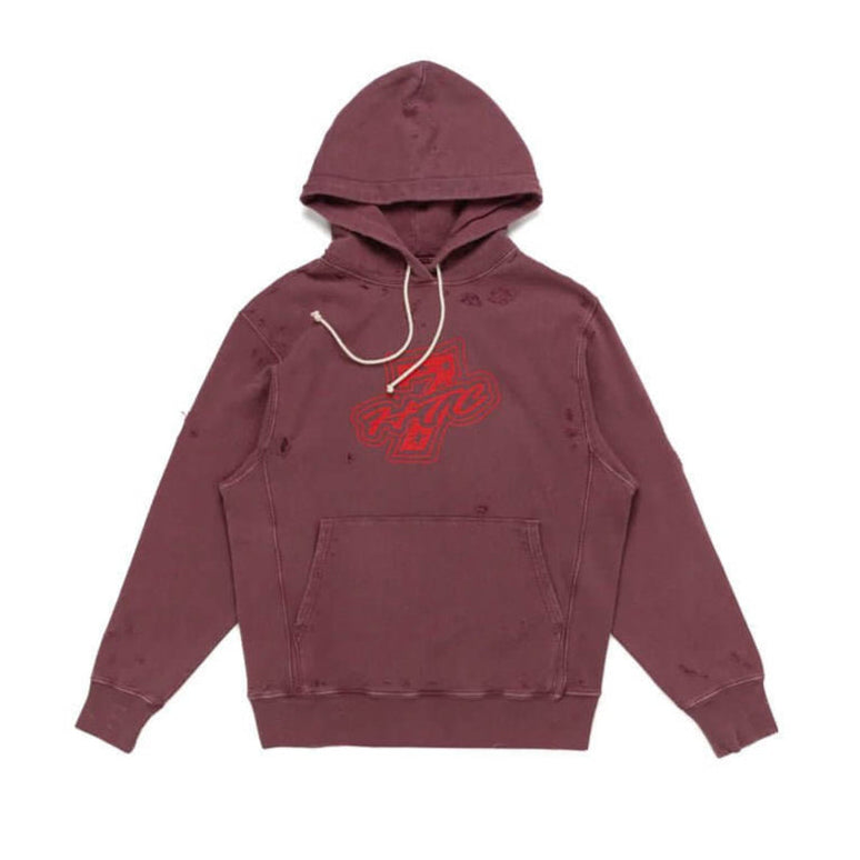 htclosangeles MY HOOD - AKA7 MY HOOD - AKA7 HTC 7 print distressed hoodie. Hood with drawstring, ribbed cuffs and hem. One front kangaroo pocket. Intentionally distressed areas may vary. Composition: 100% Cotton SWEATERS Hollywood Trading Company Hollywoo