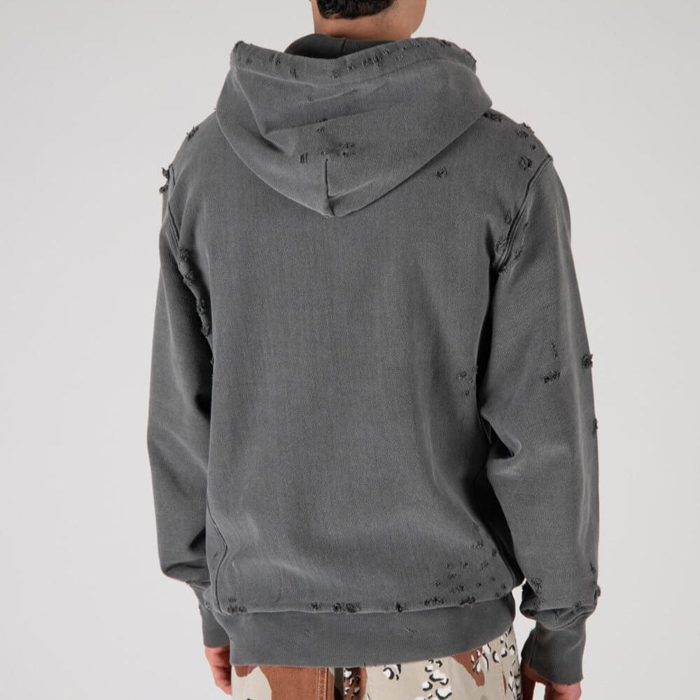 Hollywood Trading Company MY HOOD - DEVILS BLACK MY HOOD - DEVILS BLACK HTC devils' print distressed hoodie. Hood with drawstring, ribbed cuffs and hem. One front kangaroo pocket. Intentionally distressed areas may vary. Composition: 100% Cotton SWEATERS