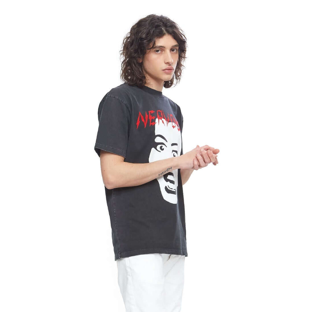 htclosangeles NERVOUS T-SHIRT NERVOUS T-SHIRT Front 'Nervous' print t-shirt. HTC print on the back. 100% cotton. Made in Italy. Hollywood Trading Company Hollywood Trading Company