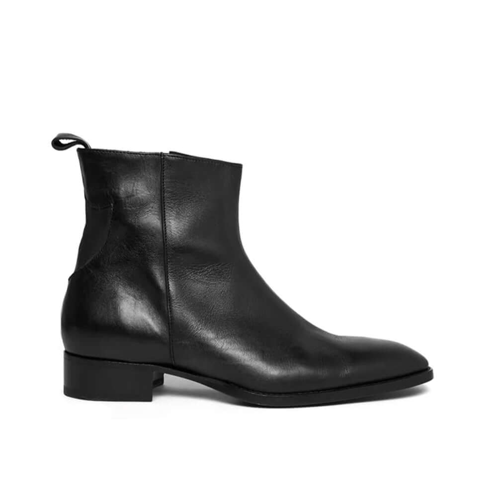 Hollywood Trading Company QUENTIN BOOT QUENTIN BOOT Black leather boots. Side zip closure. Leather sole, made in Italy. Hollywood Trading Company Hollywood Trading Company