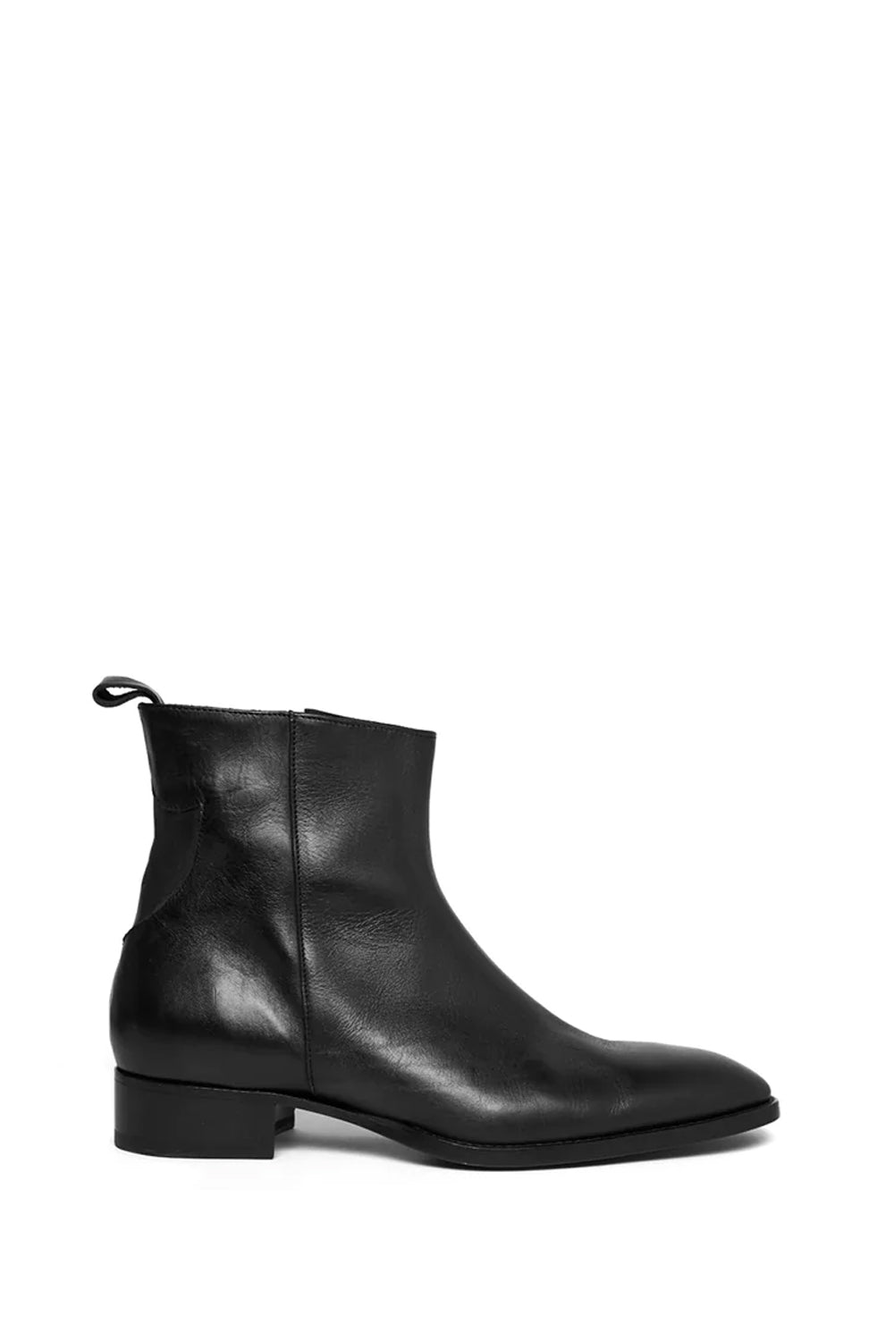 QUENTIN BOOT Black leather boots. Side zip closure. Leather sole, made in Italy. HTC LOS ANGELES