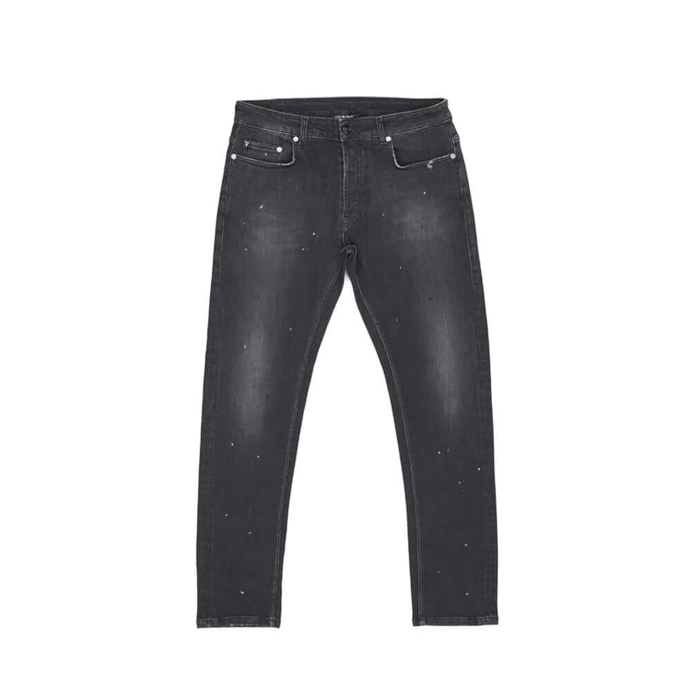htclosangeles SLIM VINTAGE BLACK SLIM VINTAGE BLACK Slim fit black Denim, light stone washed, five pockets jeans with hidden buttons. Logo detail on the back. 100% cotton. Made in Italy. PANTS Hollywood Trading Company Hollywood Trading Company
