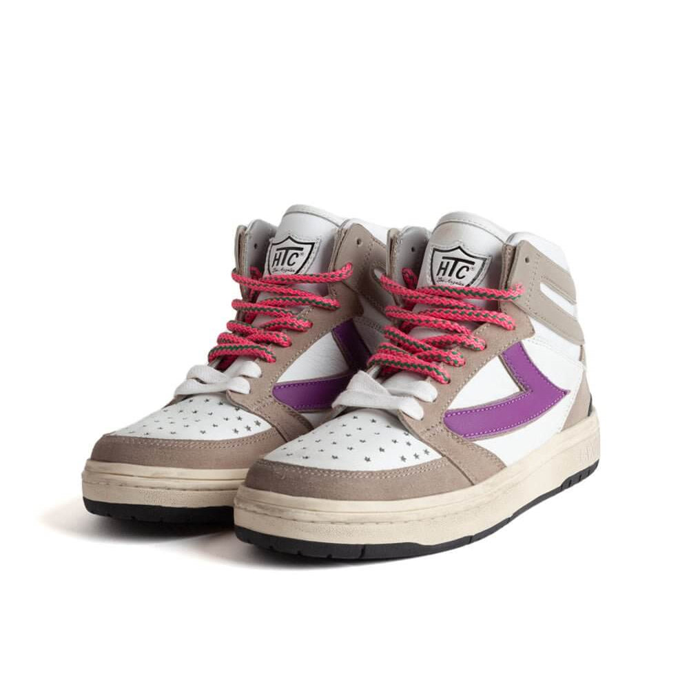 Hollywood Trading Company STARLIGHT HIGH WOMAN STARLIGHT HIGH WOMAN Starlight High Woman Sneakers, back pull loop with logo detail, rubber sole, perforated toe and front lace-up closure, 100% leather sneakers Hollywood Trading Company Hollywood Trading Co