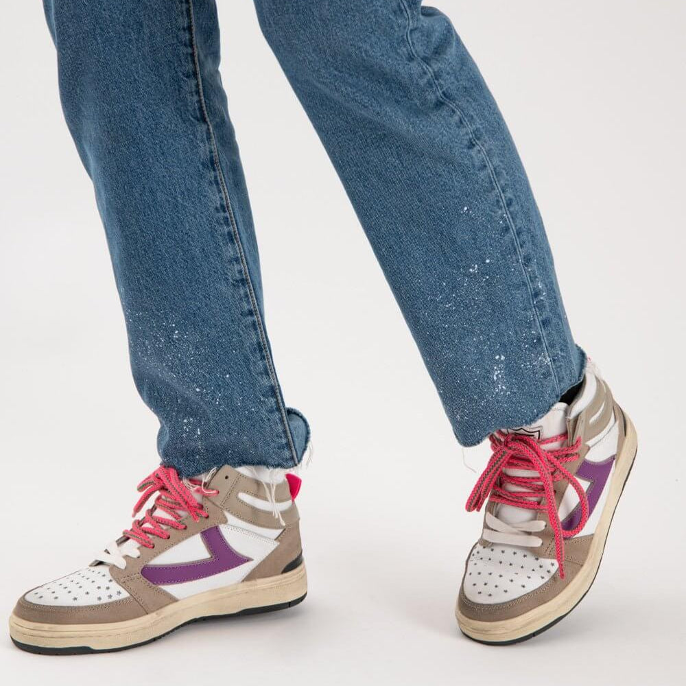 Hollywood Trading Company STARLIGHT HIGH WOMAN STARLIGHT HIGH WOMAN Starlight High Woman Sneakers, back pull loop with logo detail, rubber sole, perforated toe and front lace-up closure, 100% leather sneakers Hollywood Trading Company Hollywood Trading Co
