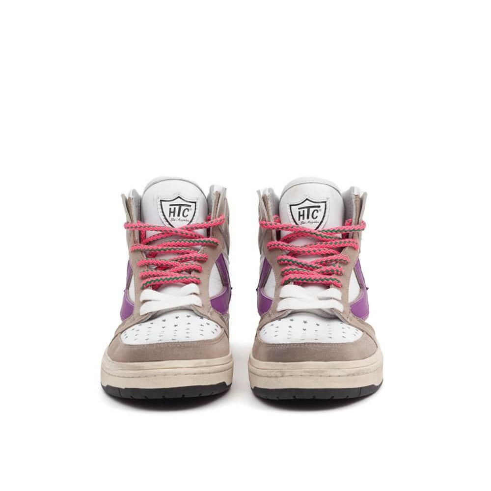 Hollywood Trading Company STARLIGHT HIGH WOMAN STARLIGHT HIGH WOMAN Starlight High Woman Sneakers, back pull loop with logo detail, rubber sole, perforated toe and front lace-up closure, 100% leather sneakers Hollywood Trading Company Hollywood Trading Co